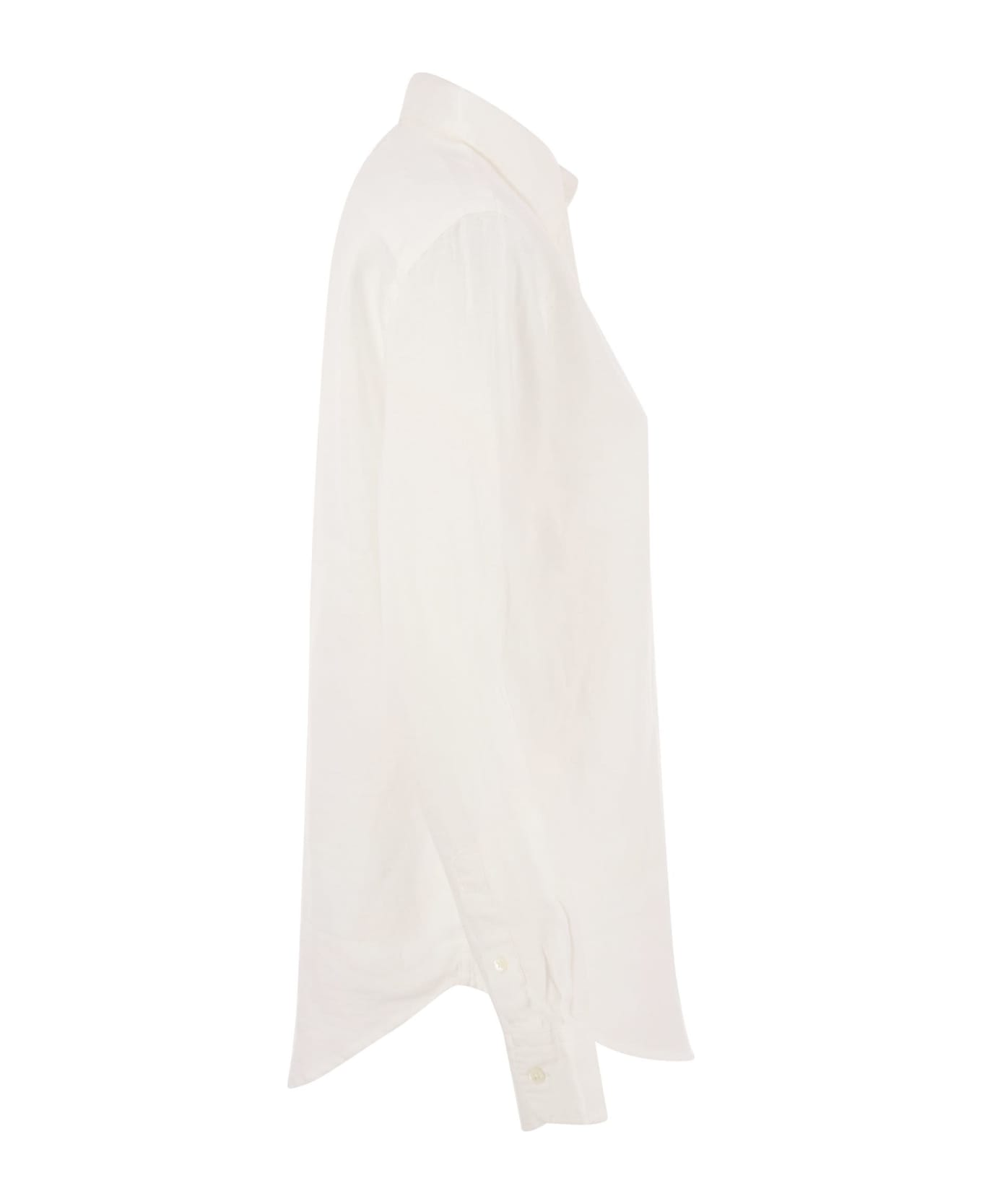 Polo Ralph Lauren Relaxed-fit Short Shirt In White Linen - Bianco シャツ