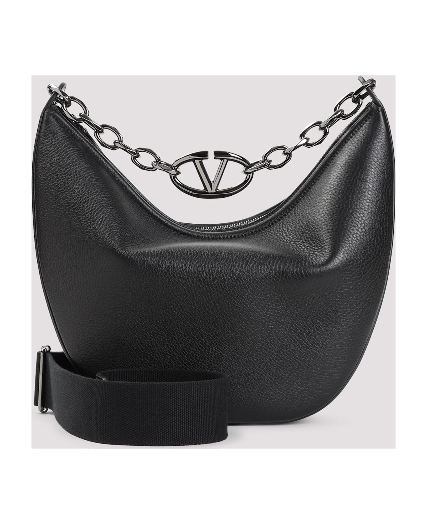 Valentino Garavani Vlogo Moon Medium Hobo Bag - No Nero