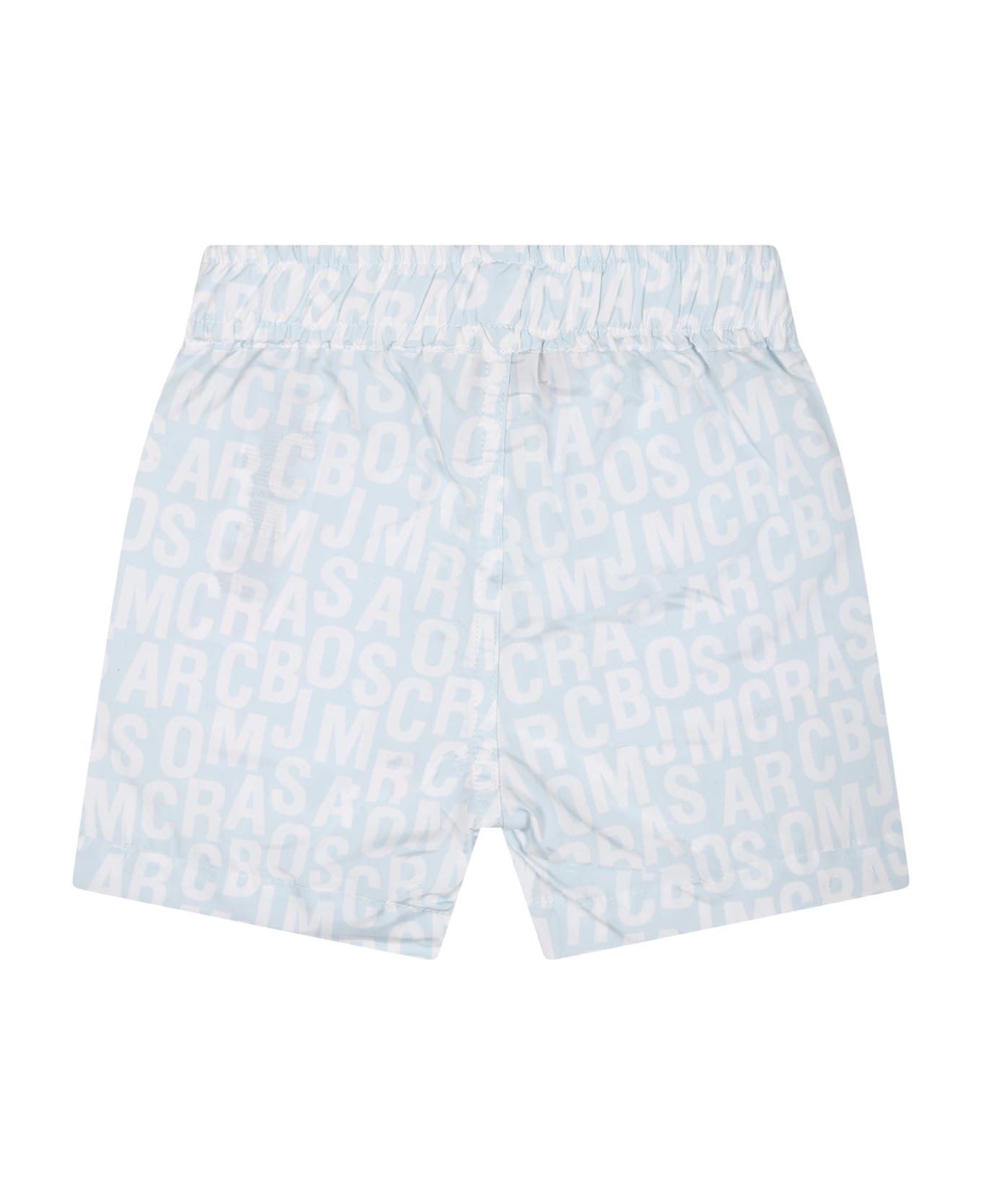 Marc Jacobs Light Blue Boxer Shorts For Boy With All-over Logo - Light Blue
