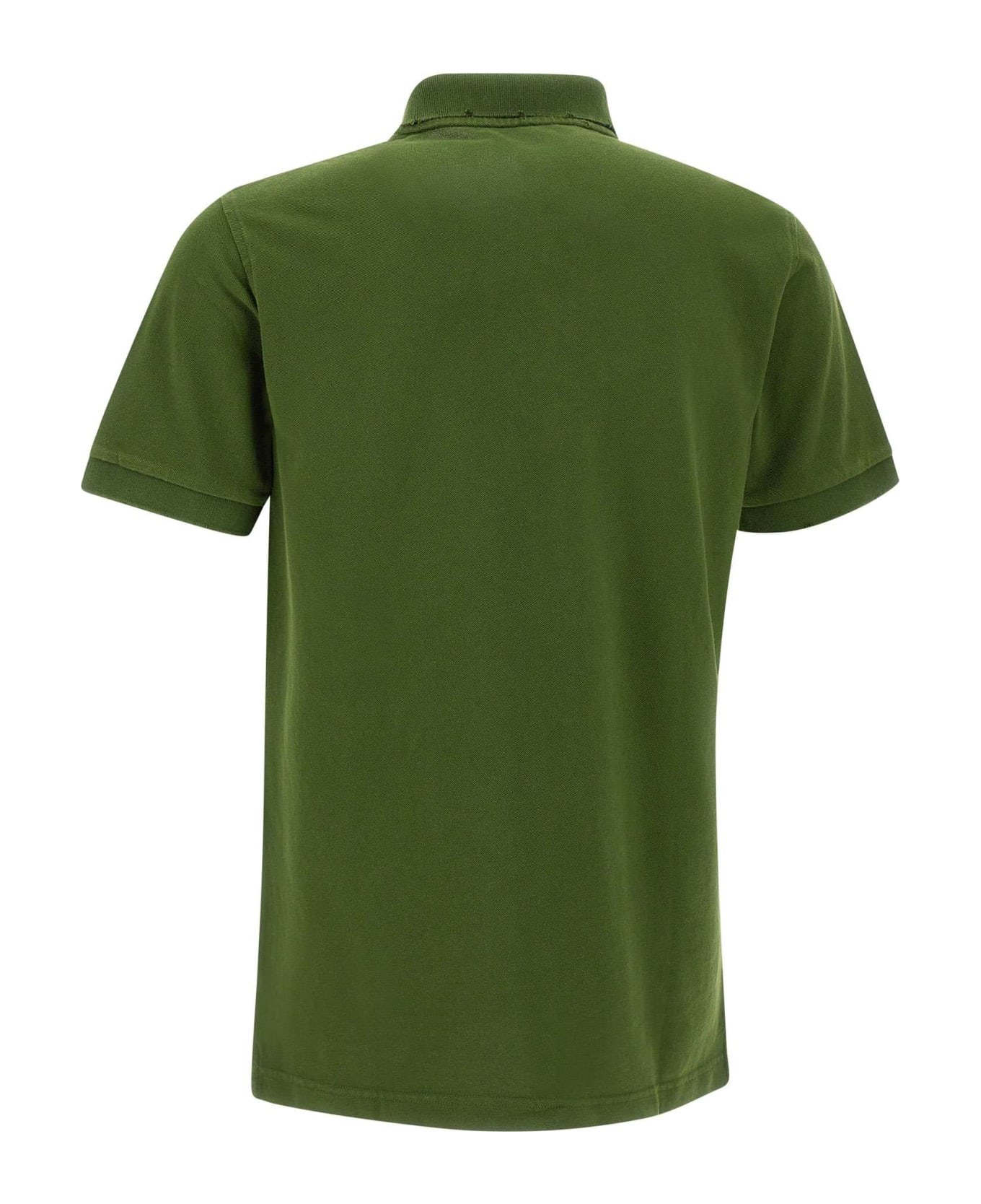 Sun 68 "solid" Cotton Polo Shirt - GREEN