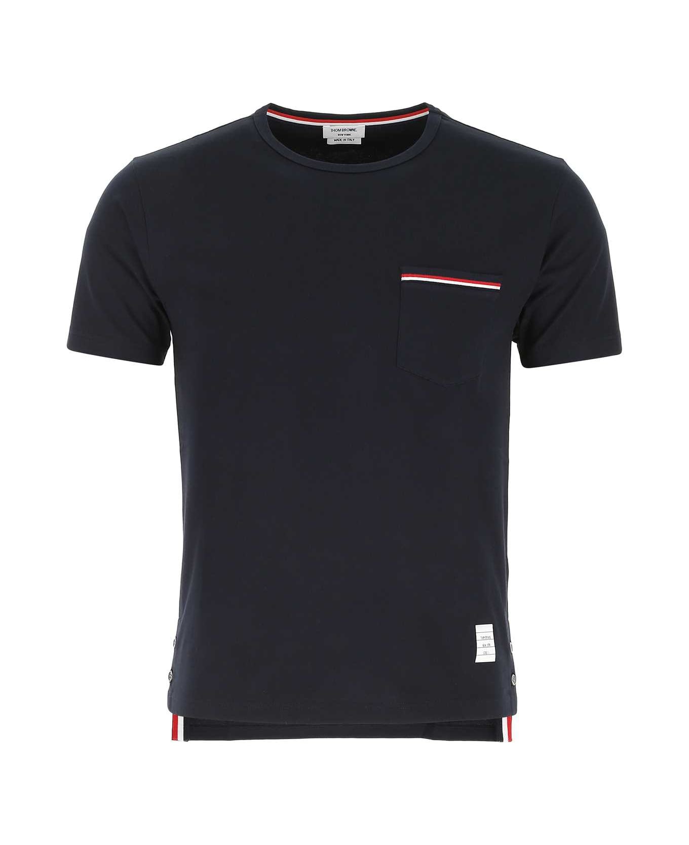 Thom Browne Midnight Blue Cotton T-shirt - 415