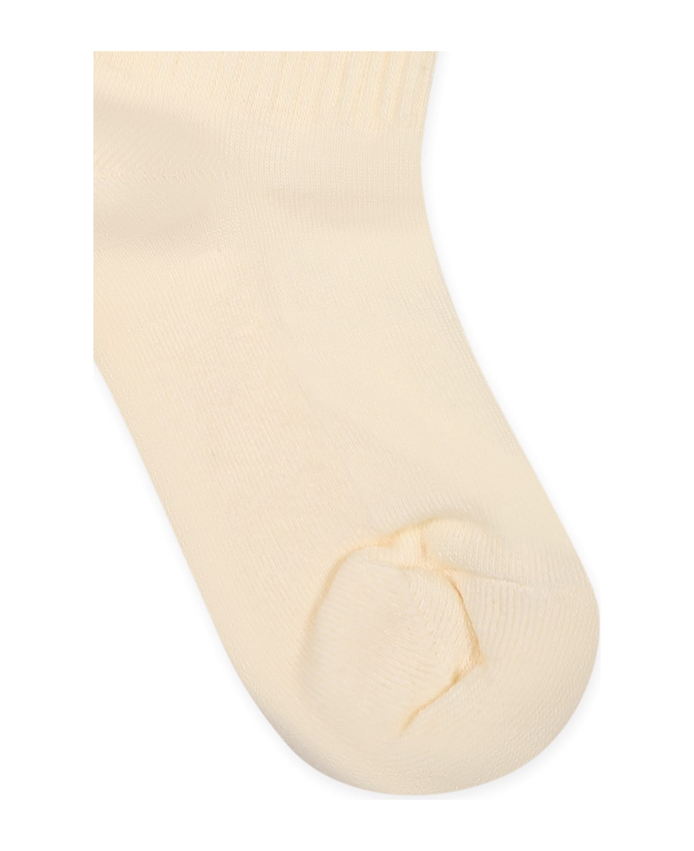 MSGM Ivory Socks For Kids With Logo - Ivory