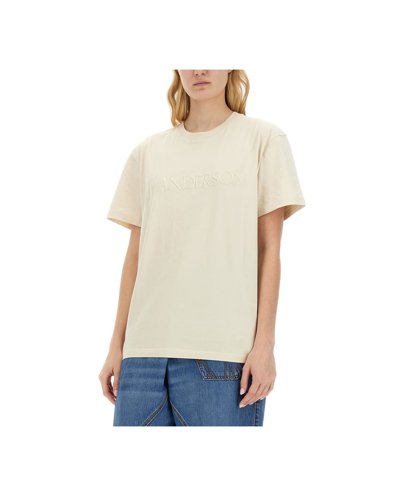 J.W. Anderson T-shirt With Logo - BEIGE Tシャツ