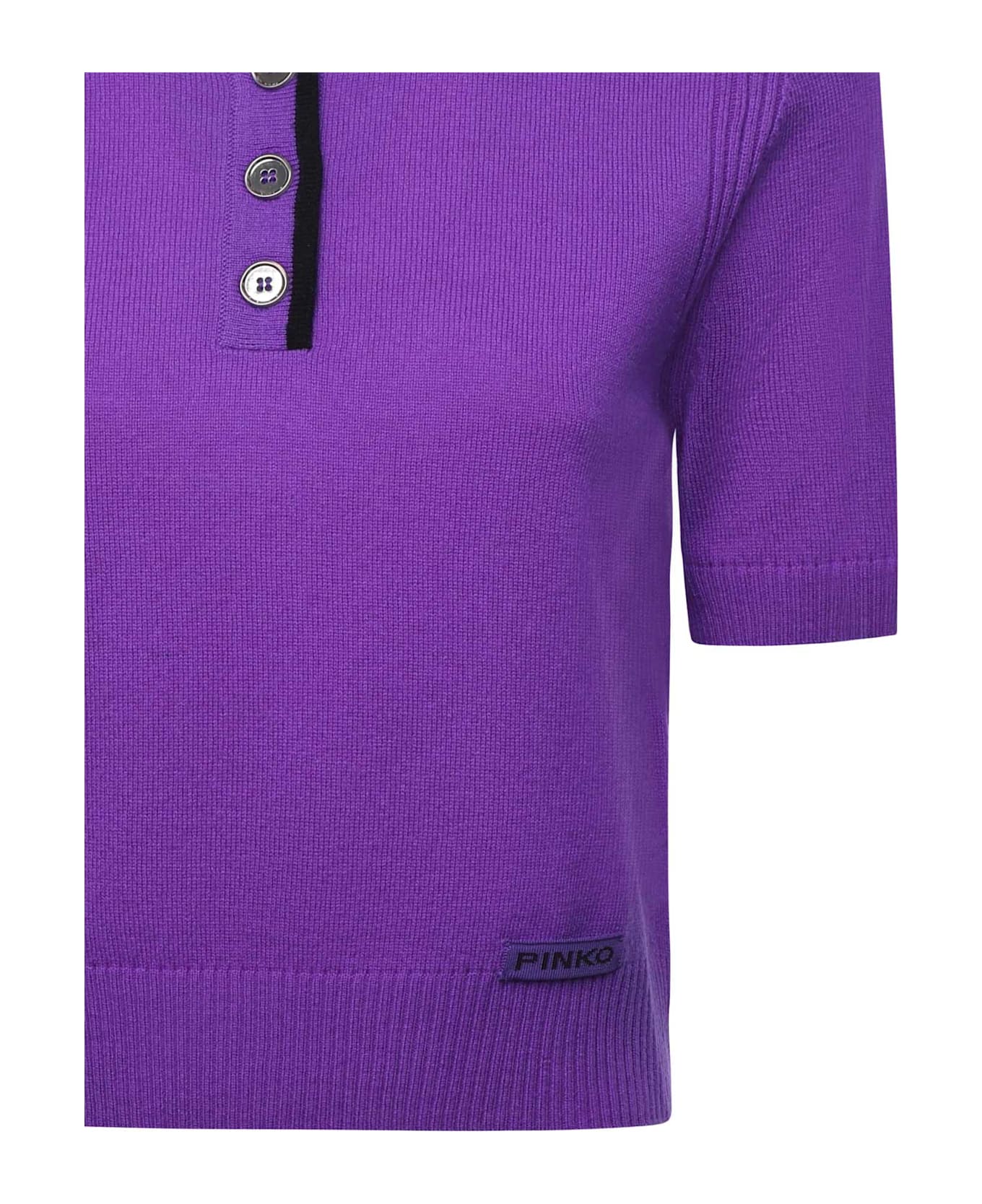 Pinko Polo-style Sweater With Logo - Lavender