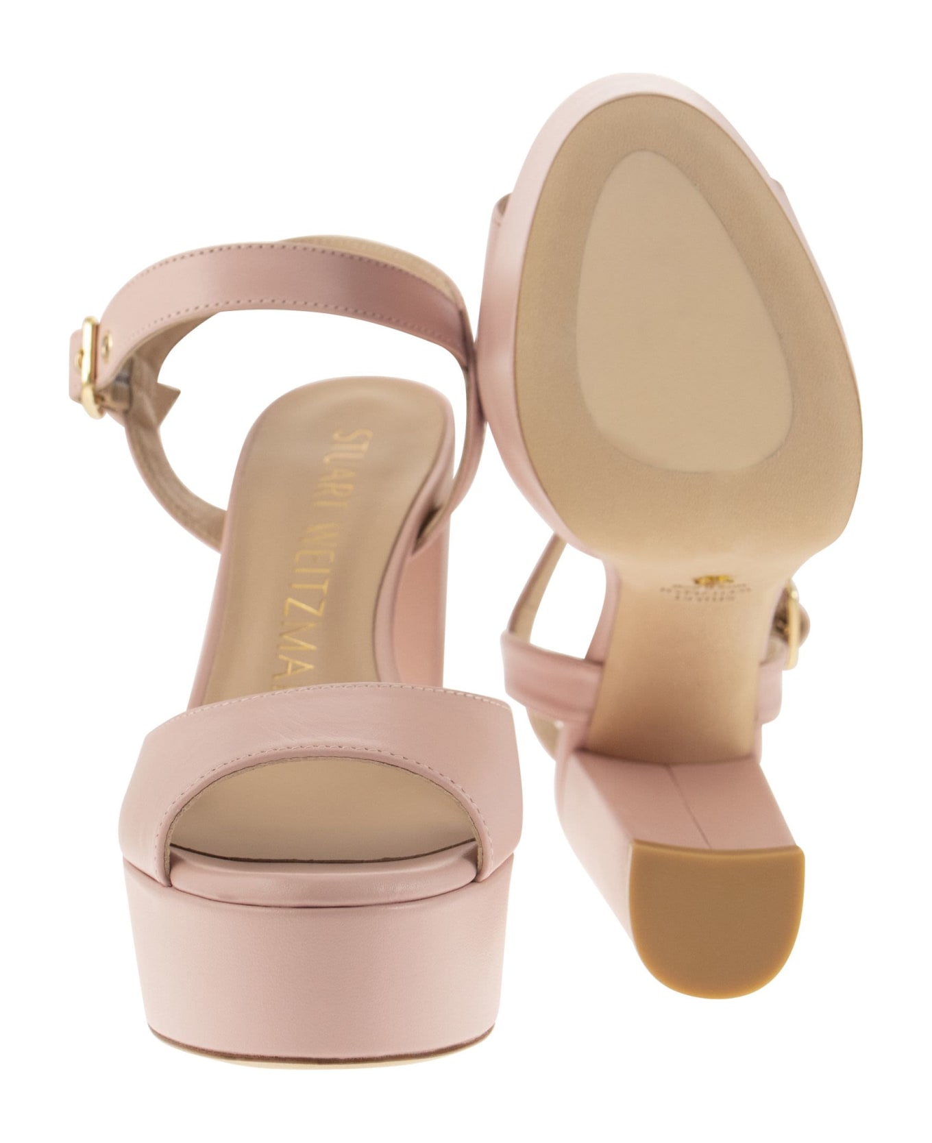 Stuart Weitzman Ryder - Leather Platform Sandals - Light Pink