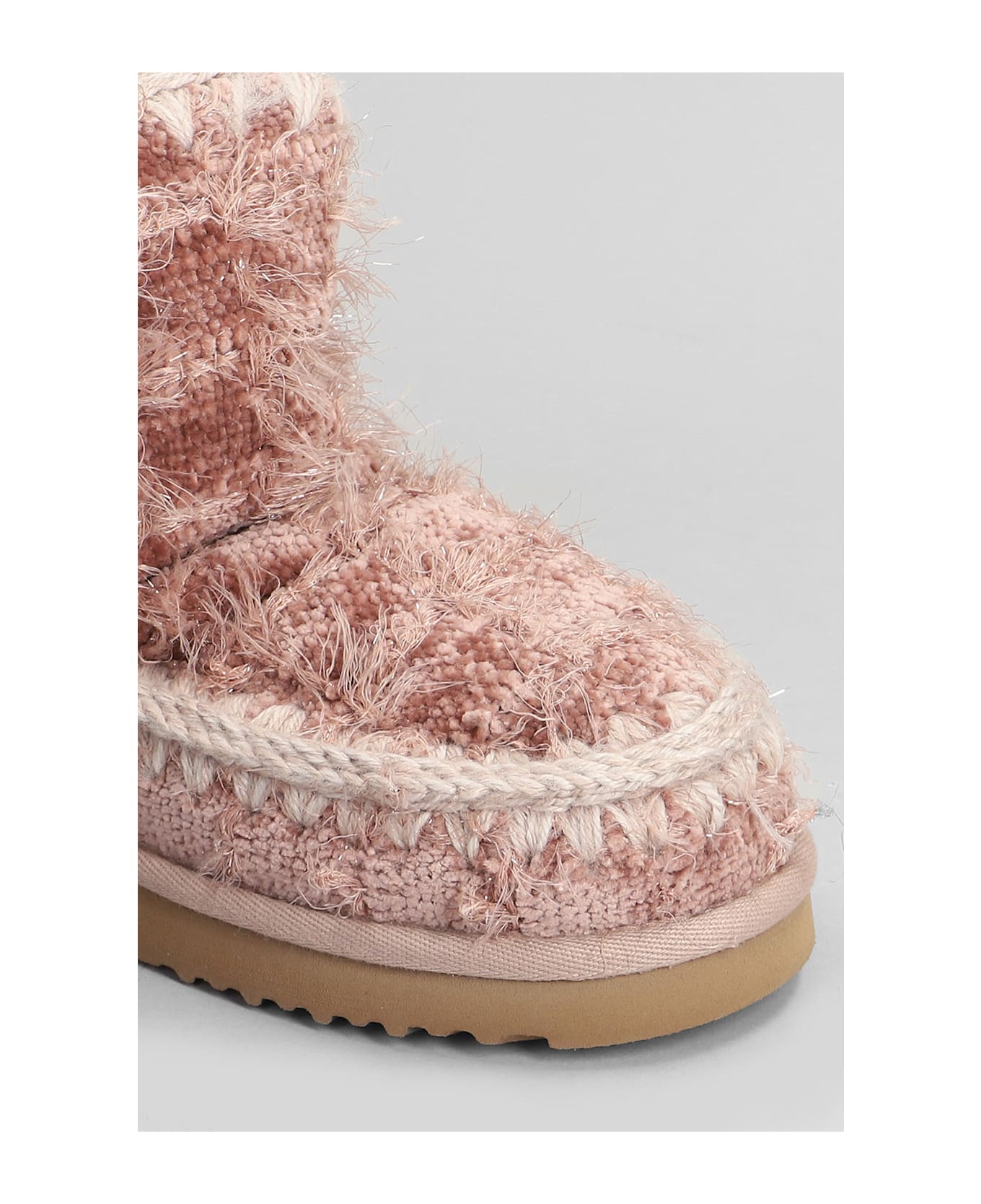 Mou Eskimo 18 Low Heels Ankle Boots In Rose-pink Leather