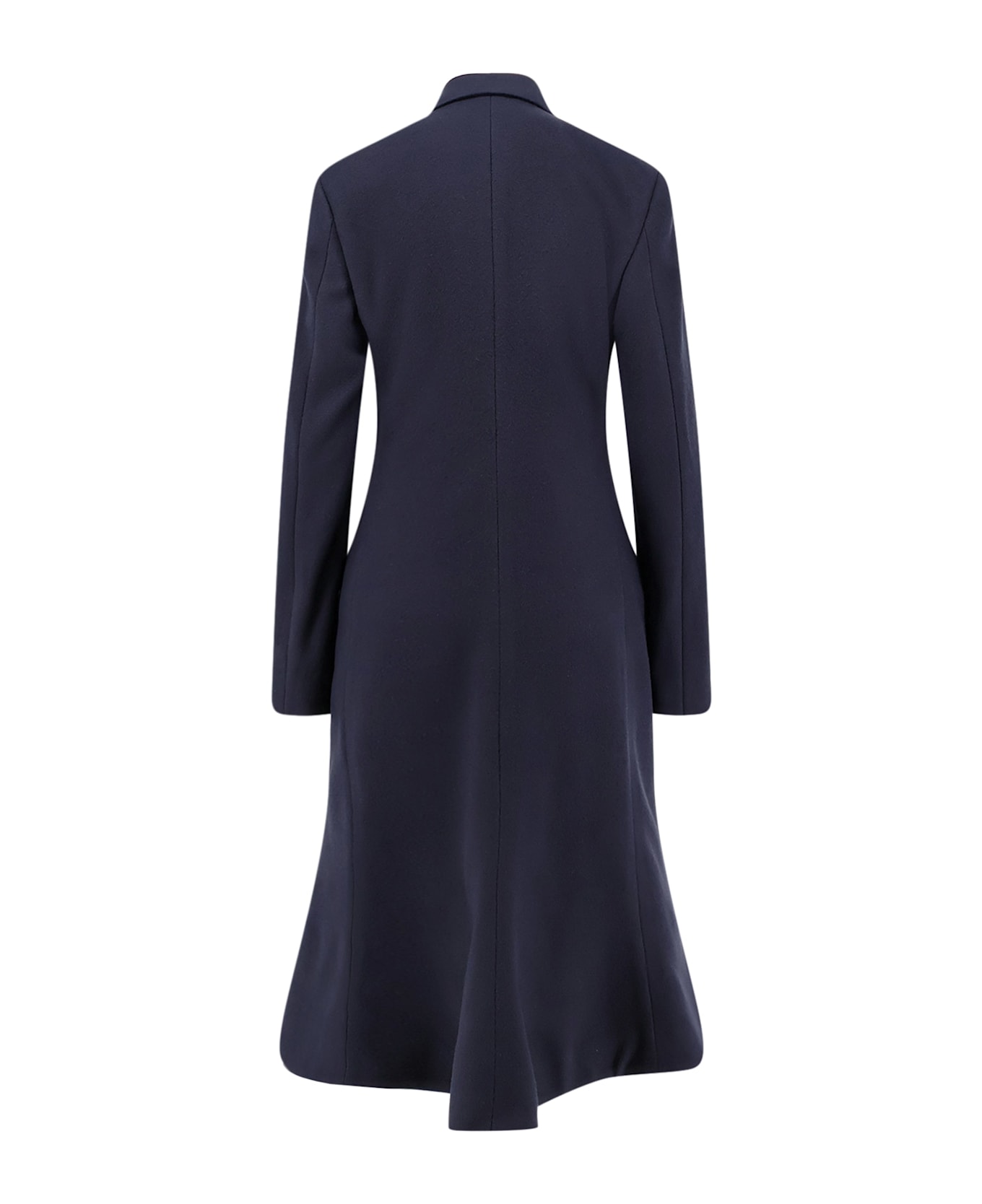 Balenciaga Godet Midi Double-breasted Wool Coat - Blue