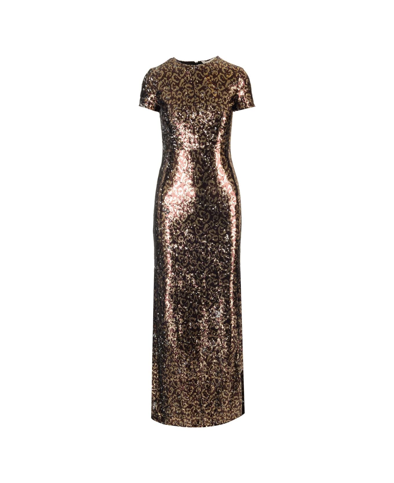 Palm Angels Open Back Sequins Dress - BROWN ワンピース＆ドレス