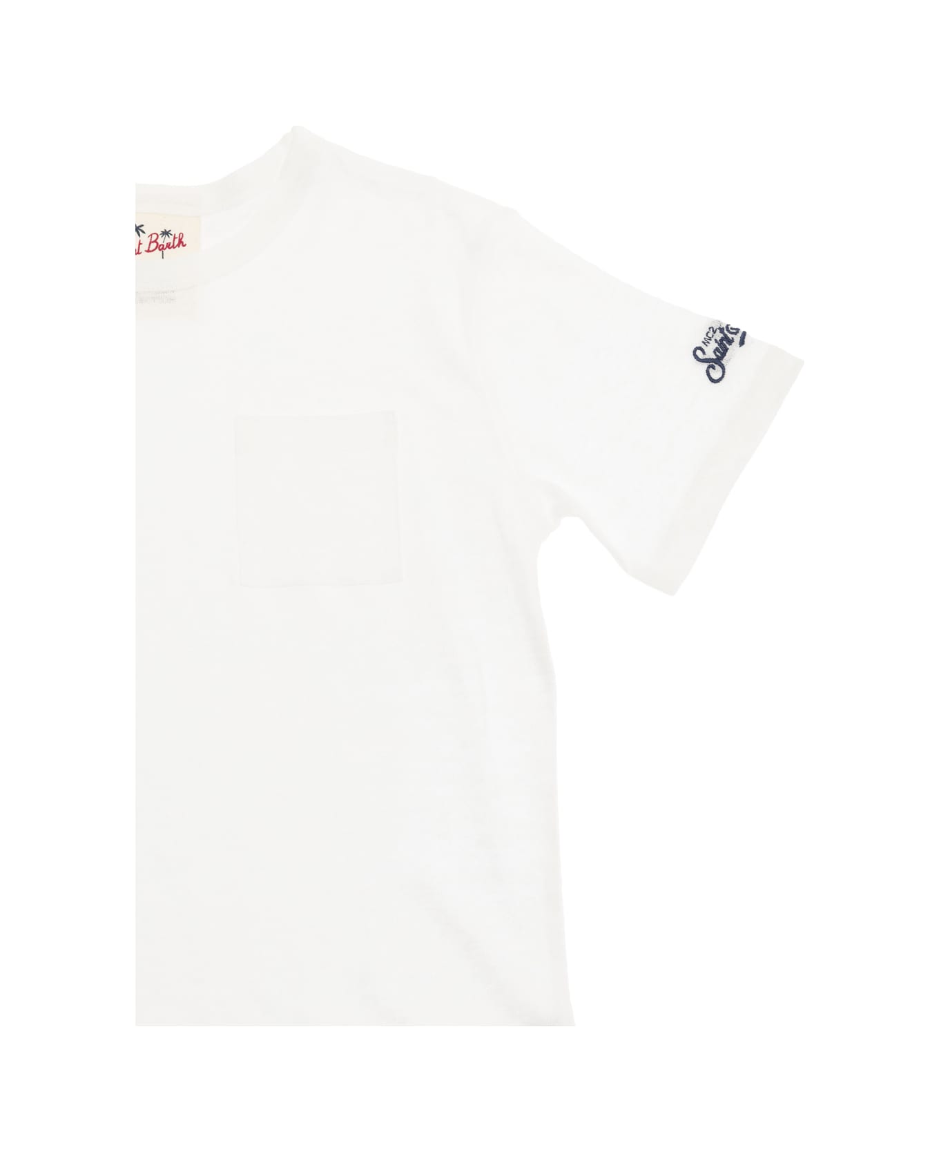 MC2 Saint Barth 'alex' White T-shirt With A Patch Pocket In Jersey Boy - White