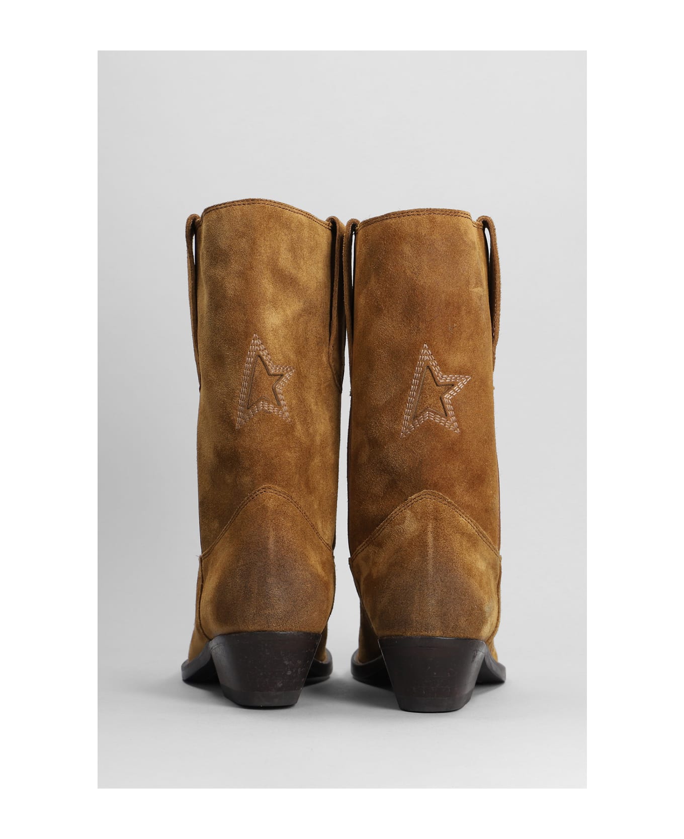 Golden Goose Wish Star Texan Boots In Leather Color Suede - leather color