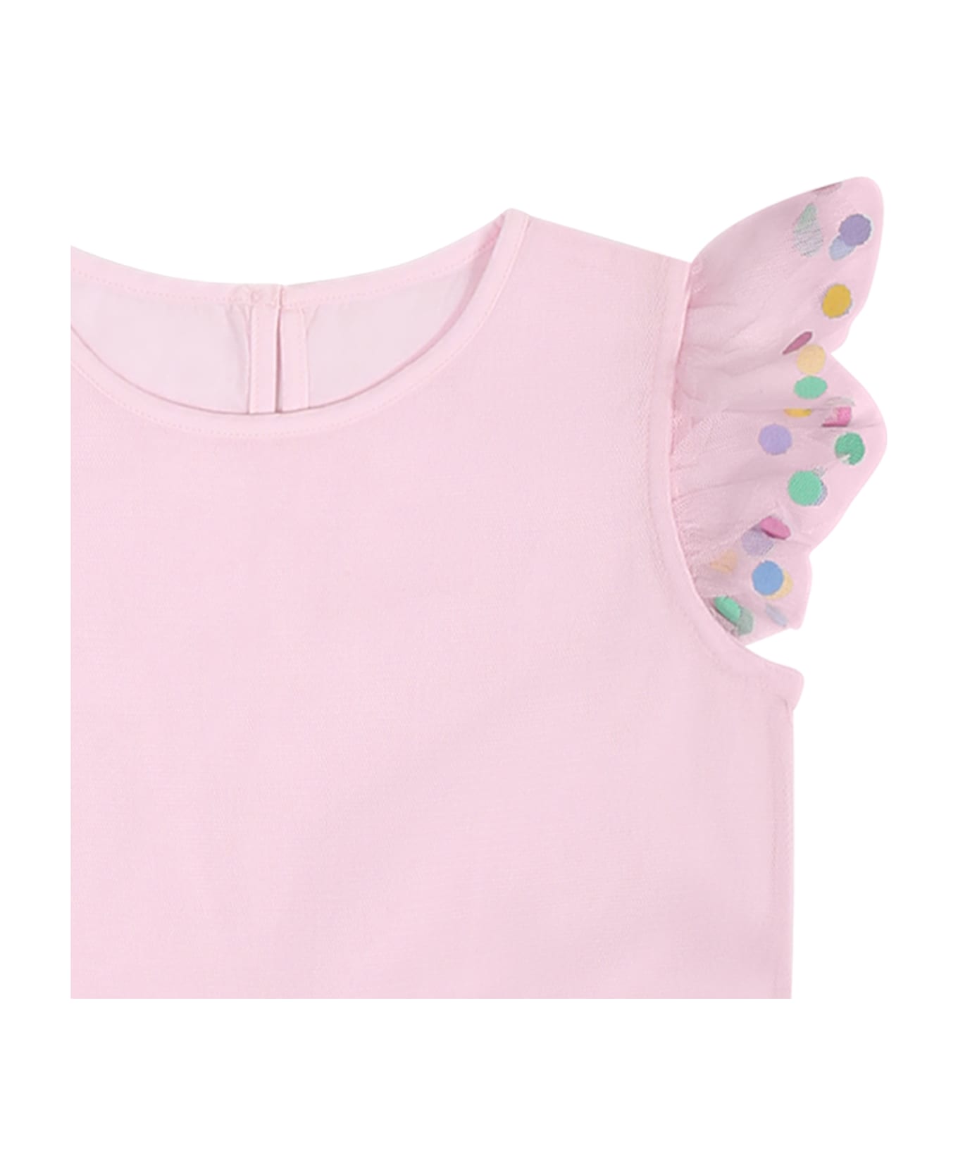 Stella McCartney Kids Pink Dress For Baby Girl With Polka Dots - Pink