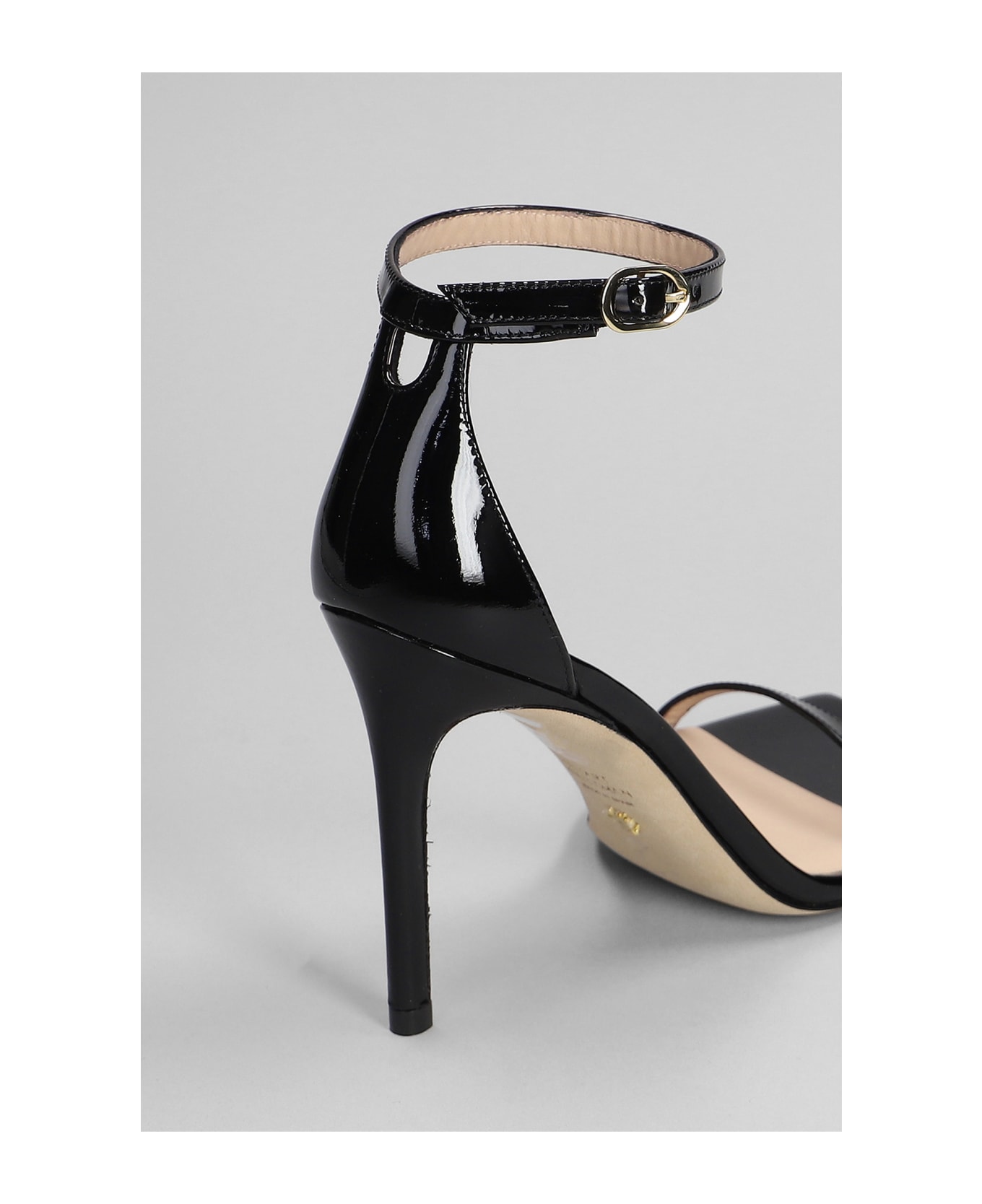 Stuart Weitzman Nudistcurve 100 Sandals In Black Patent Leather - black