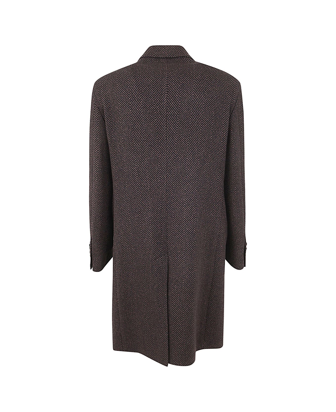 Tagliatore Oversized Double Breasted Coat - Black Brown コート