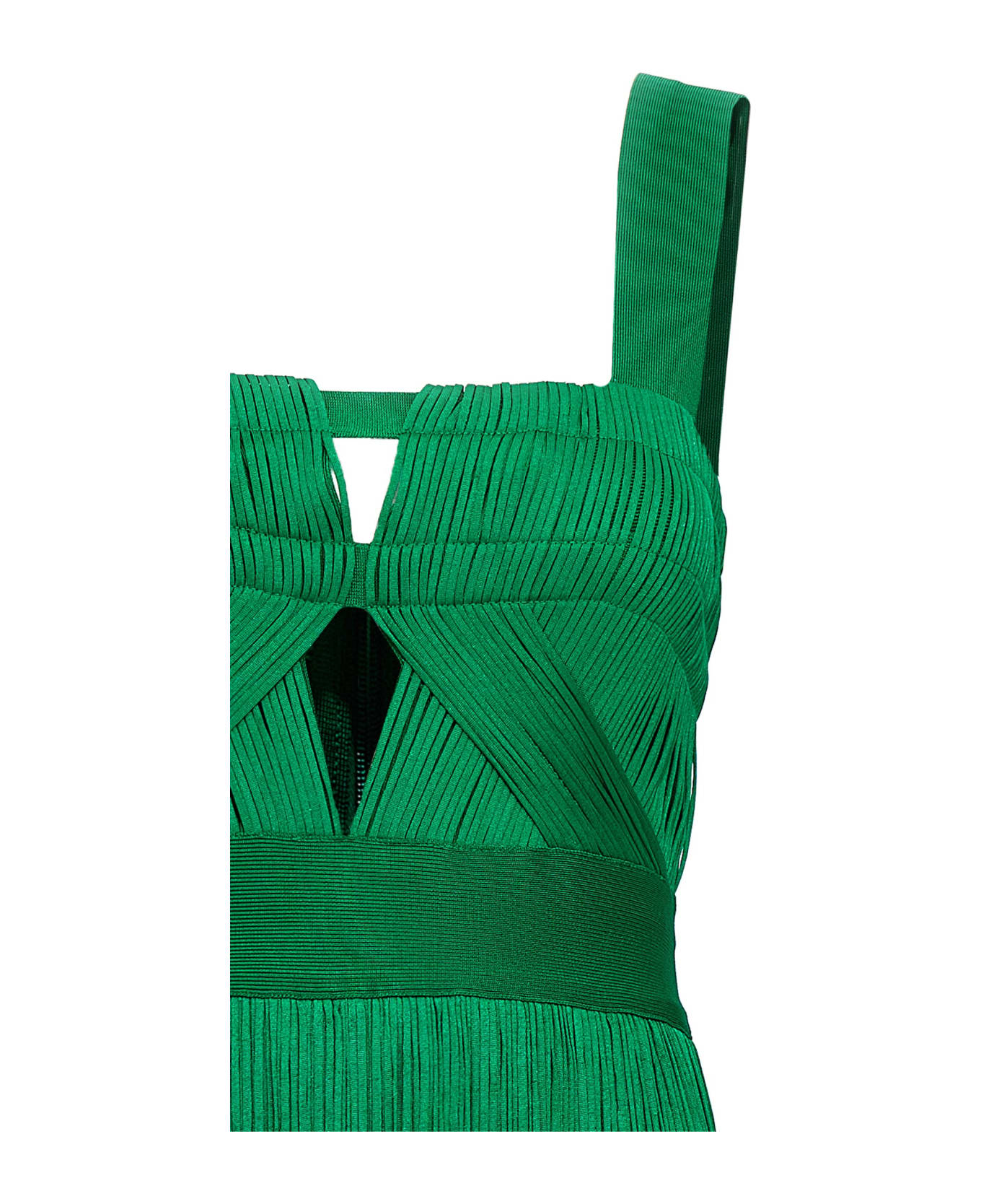 Hervé Léger Fringed Dress - Green