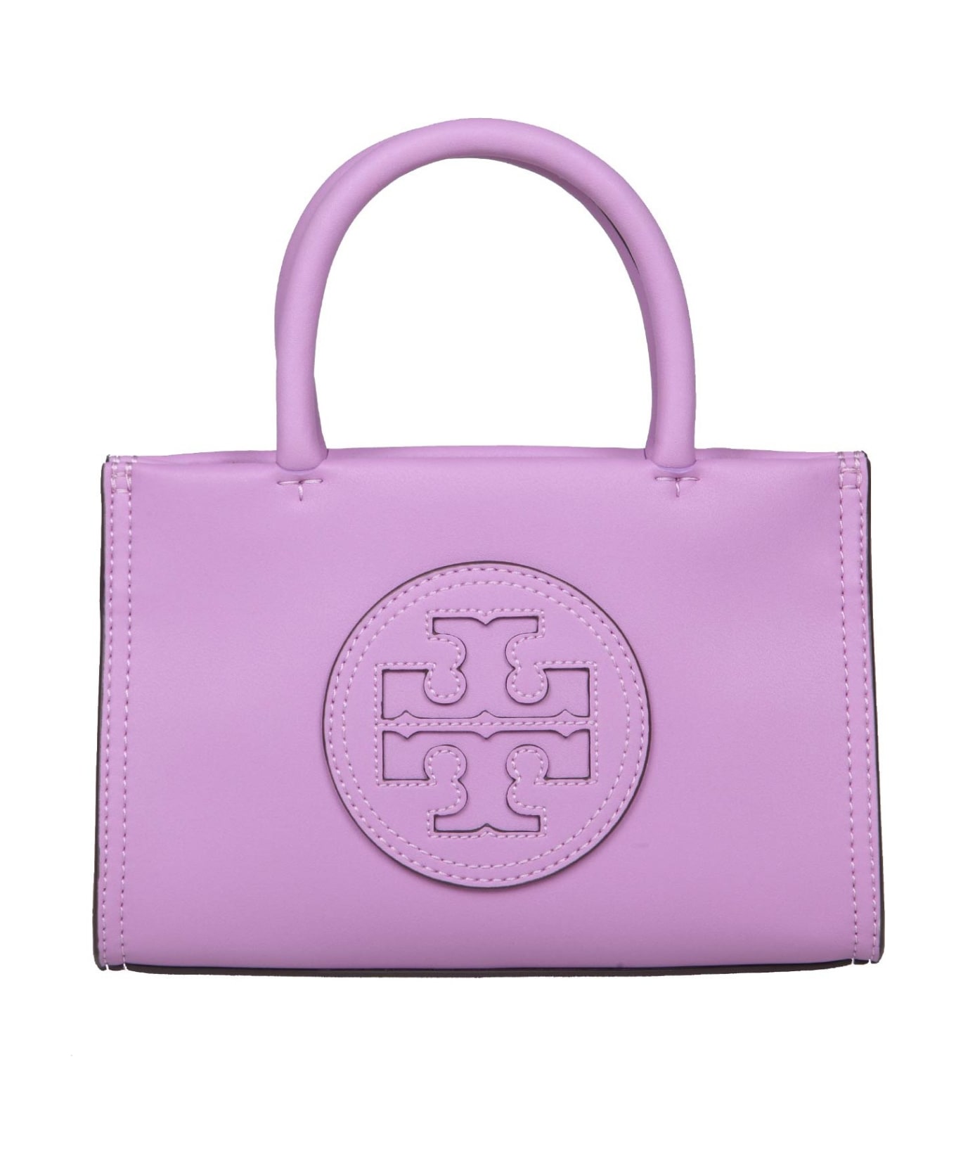 Tory Burch Mini Ella In Leather With Logo - Amethyst
