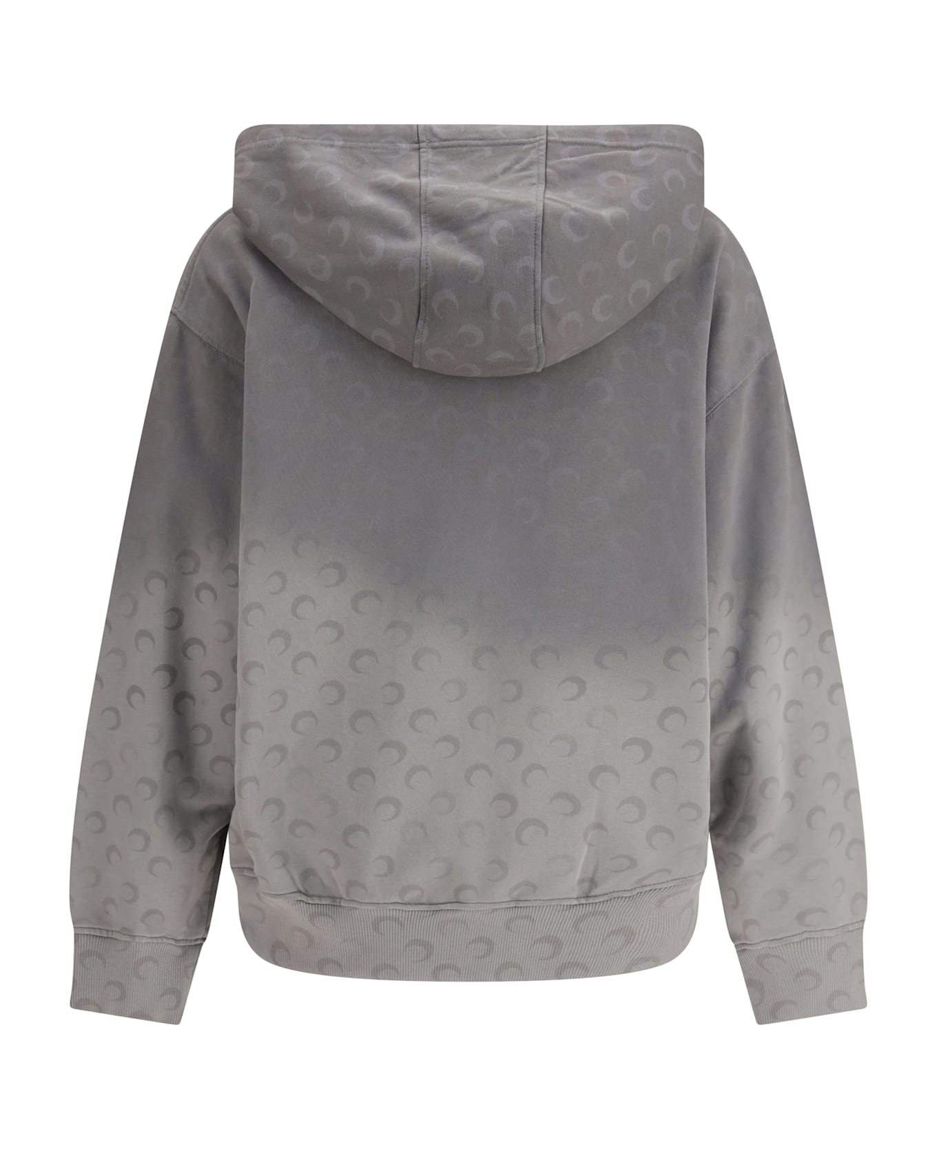 Marine Serre Faded Moon Fleece Zipped Hoodie - GREY