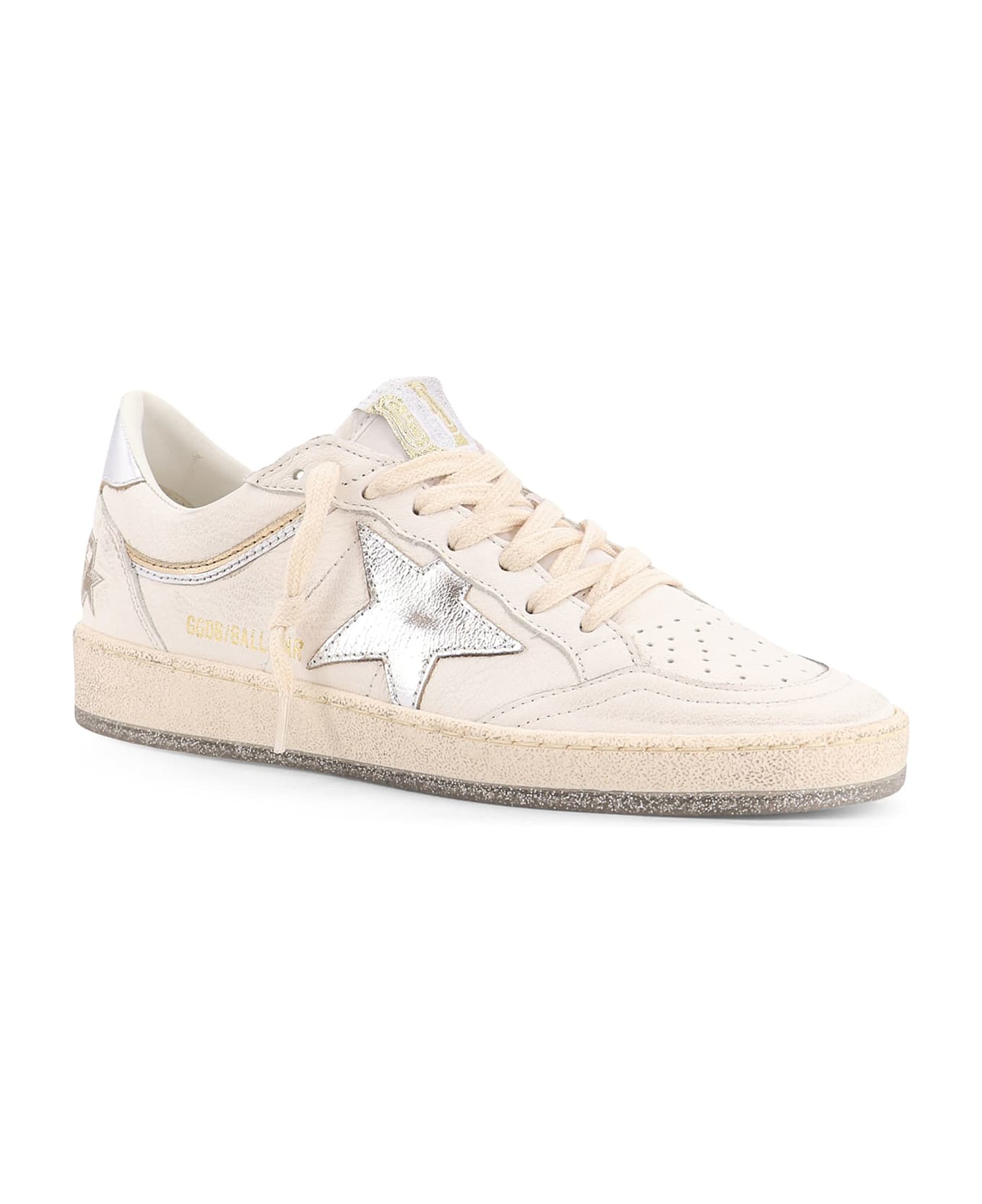 Golden Goose Ball Star With Padded Collar Low-top Leather Snakers - Grey スニーカー