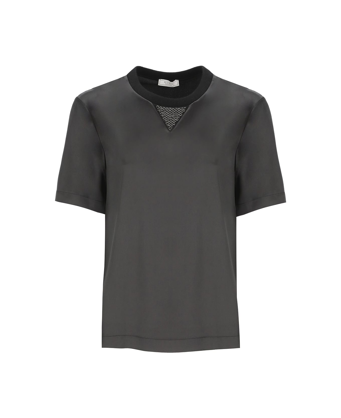 Peserico Silk And Cotton T-shirt - Black