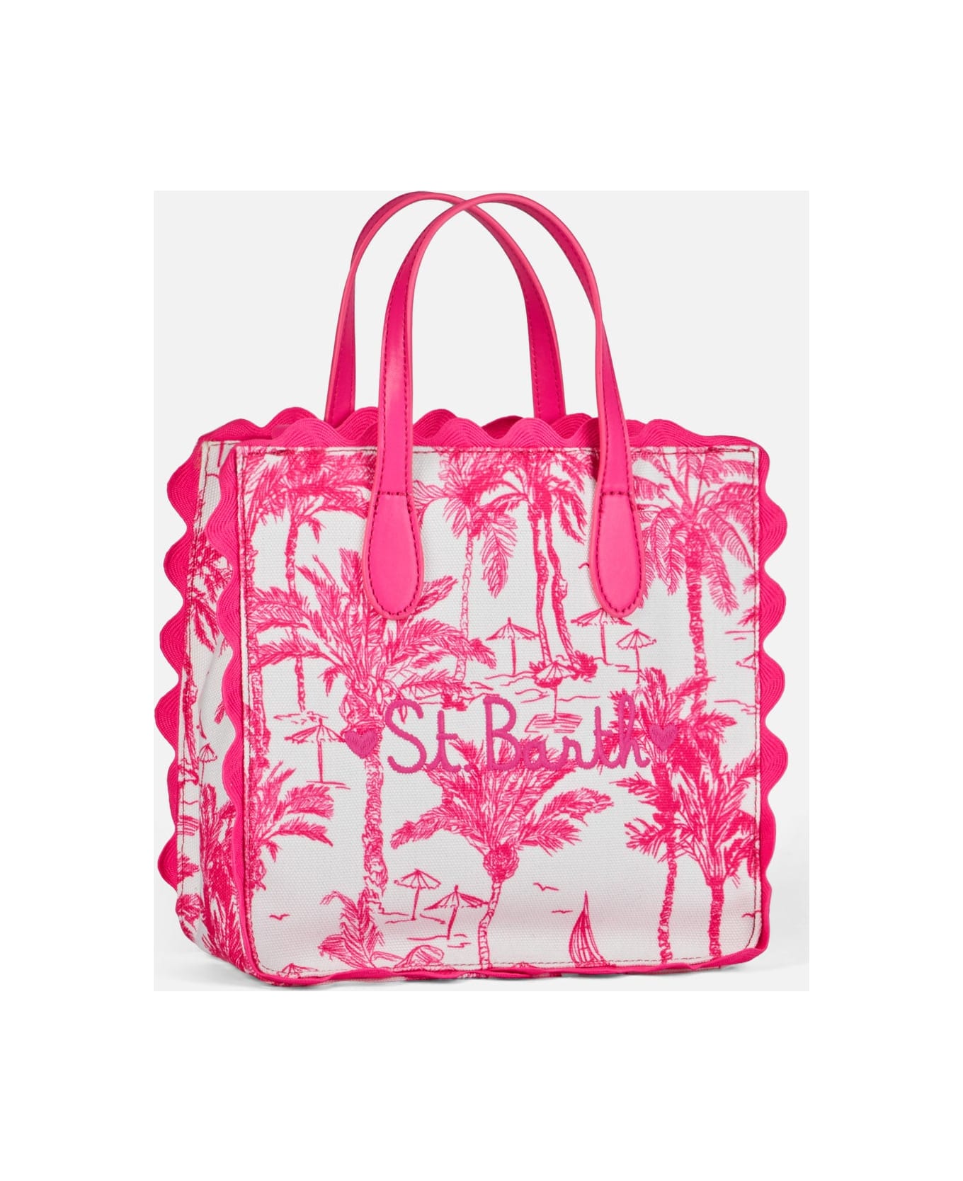 MC2 Saint Barth Vivian Cotton Handbag With Toile De Jouy Print - PINK