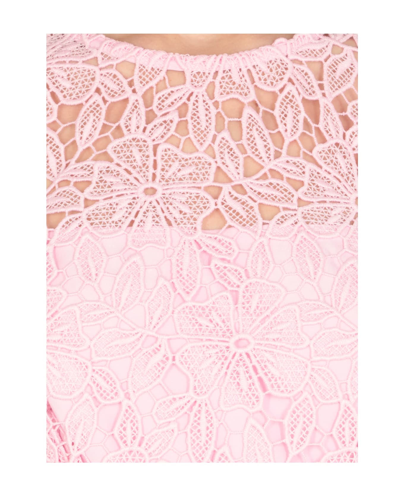 self-portrait Guipure Lace Dress - Pink