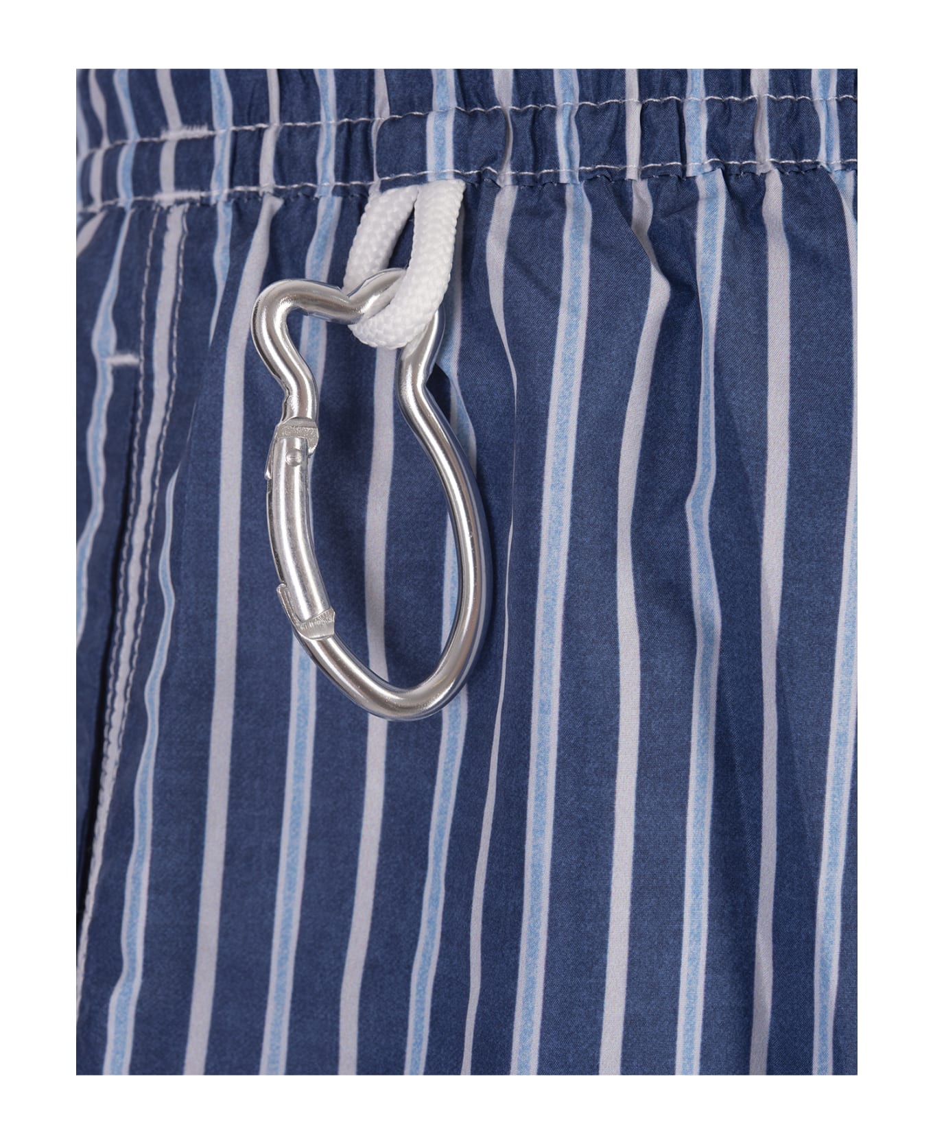 Fedeli Dark Blue Striped Swim Shorts - Blue スイムトランクス