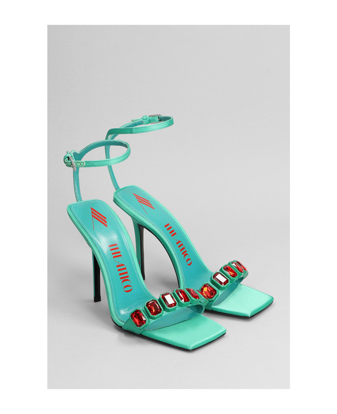 The Attico Sienna  Sandals In Green Polyester - green