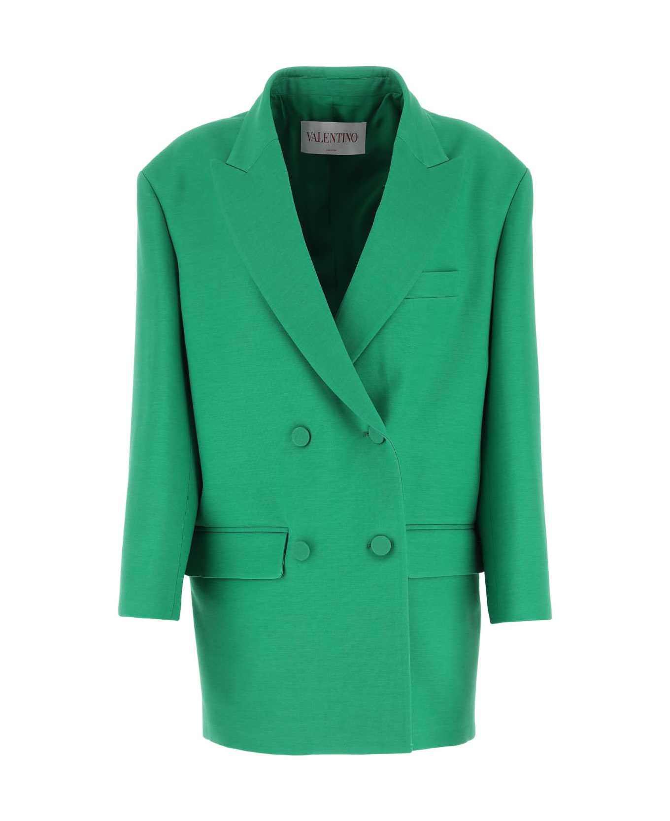 Valentino Garavani Green Crepe Couture Oversize Blazer - ANTICGREEN