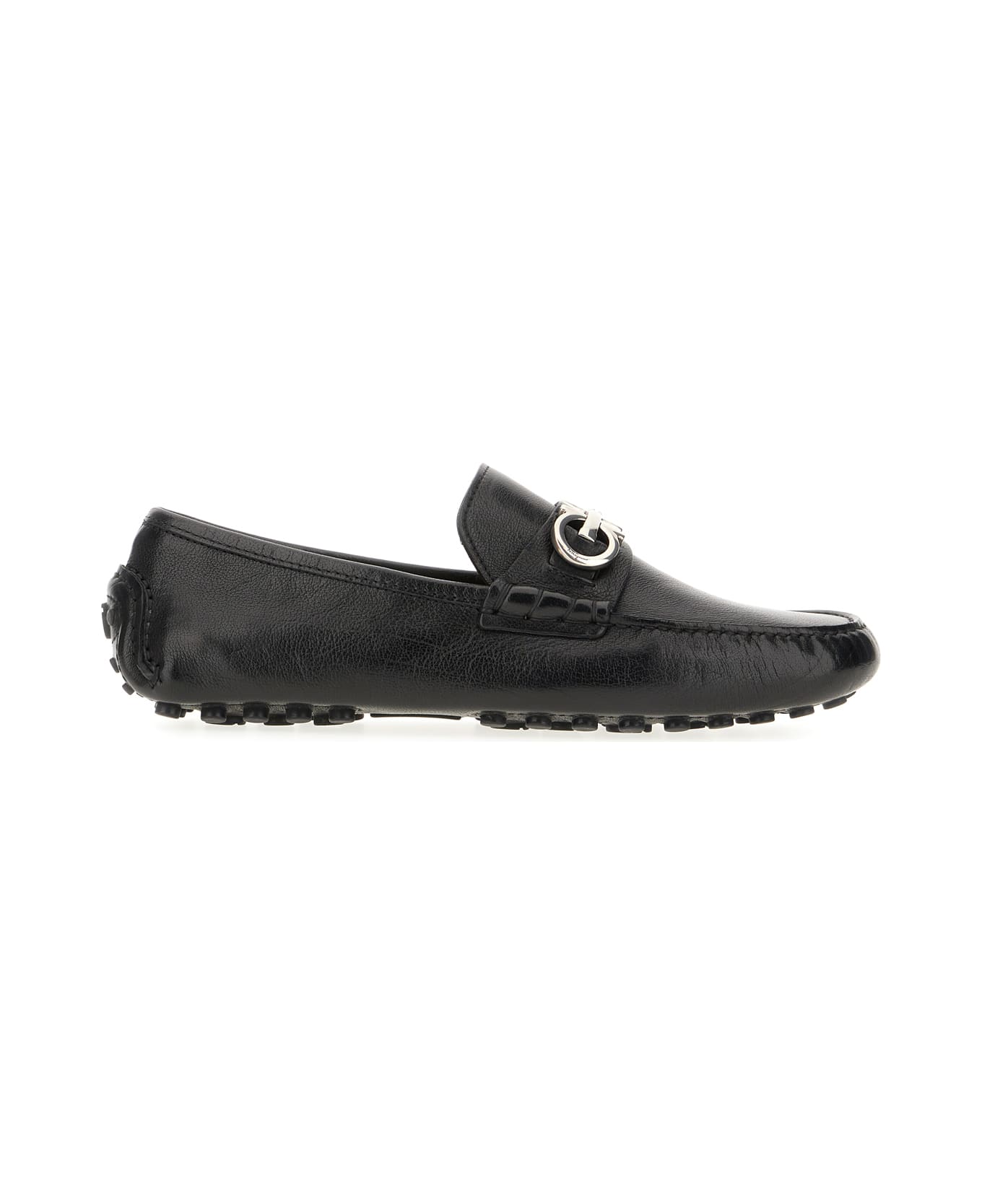 Ferragamo Black Leather Grazioso Loafers - 008