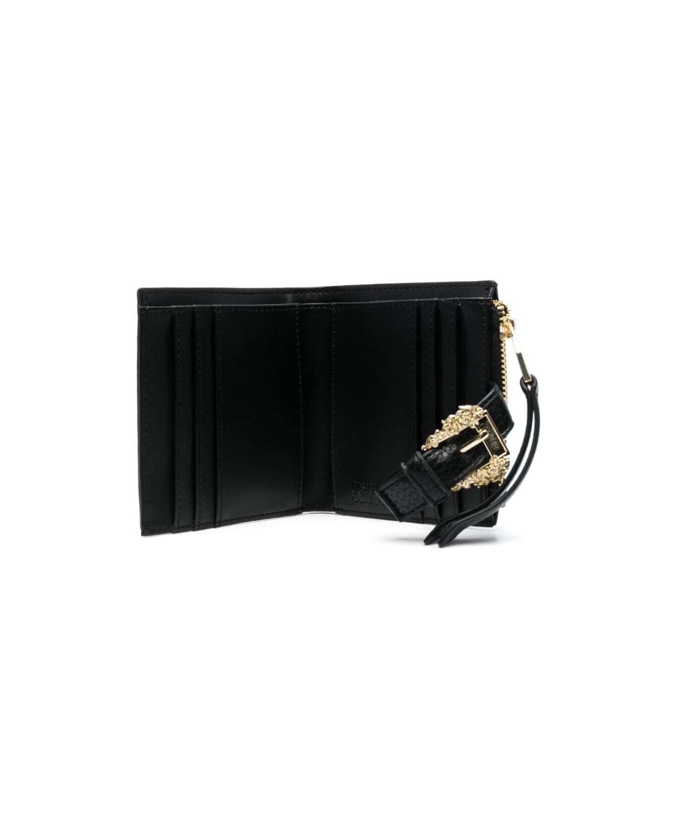 Versace Jeans Couture Baroque Buckle Wallet - BLACK