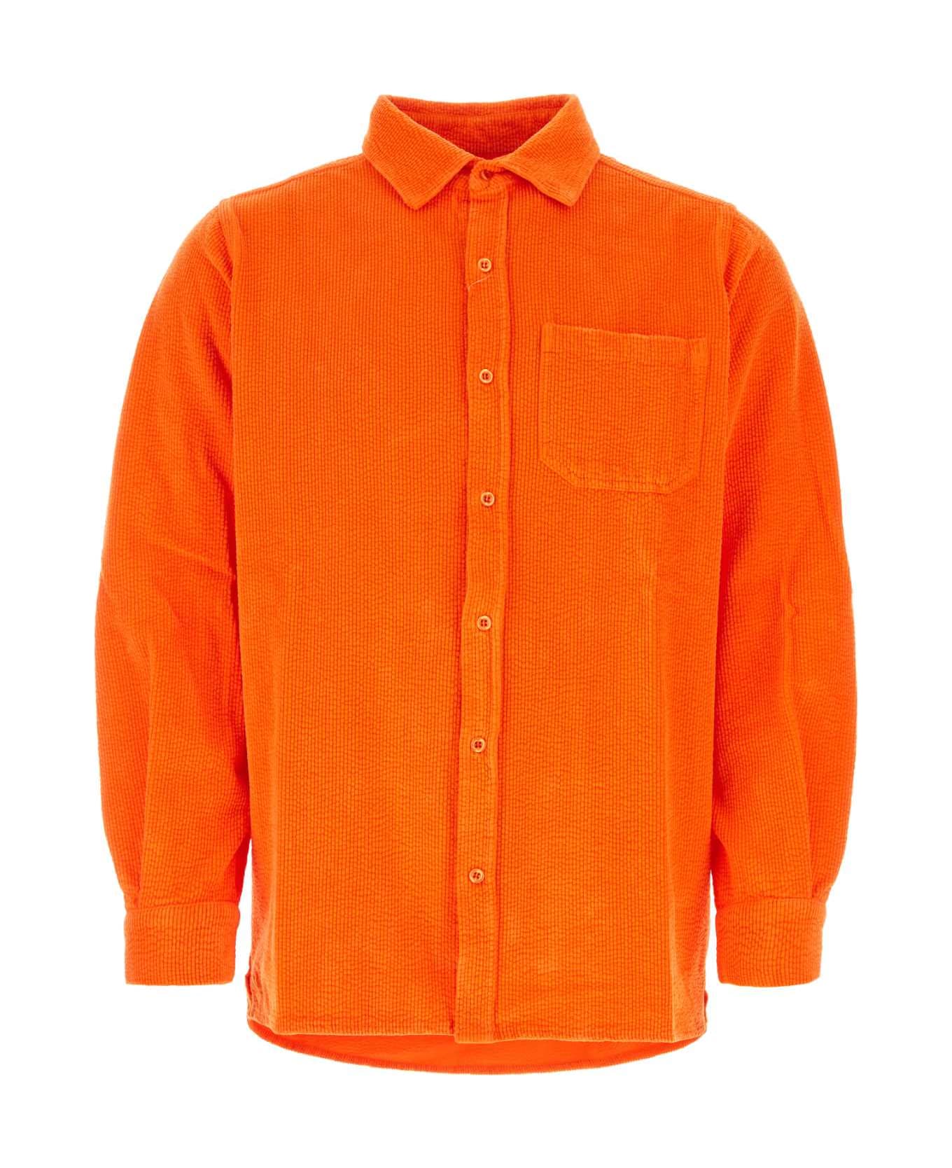 ERL Orange Corduroy Shirt - ORANGE