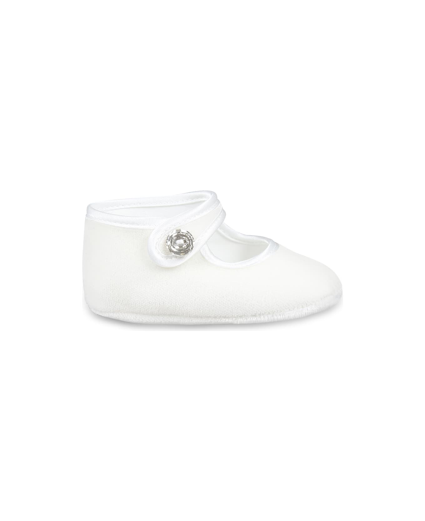 Monnalisa White Ballet Flats For Baby Girl - White