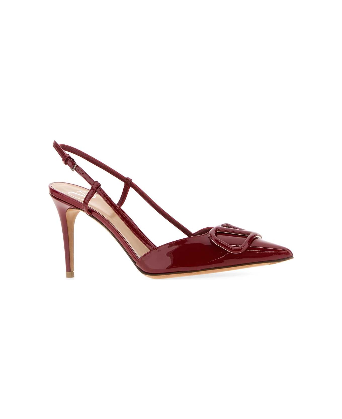 Valentino Garavani Red Leather Vlogo Signature Pumps - DEEPSCARLET
