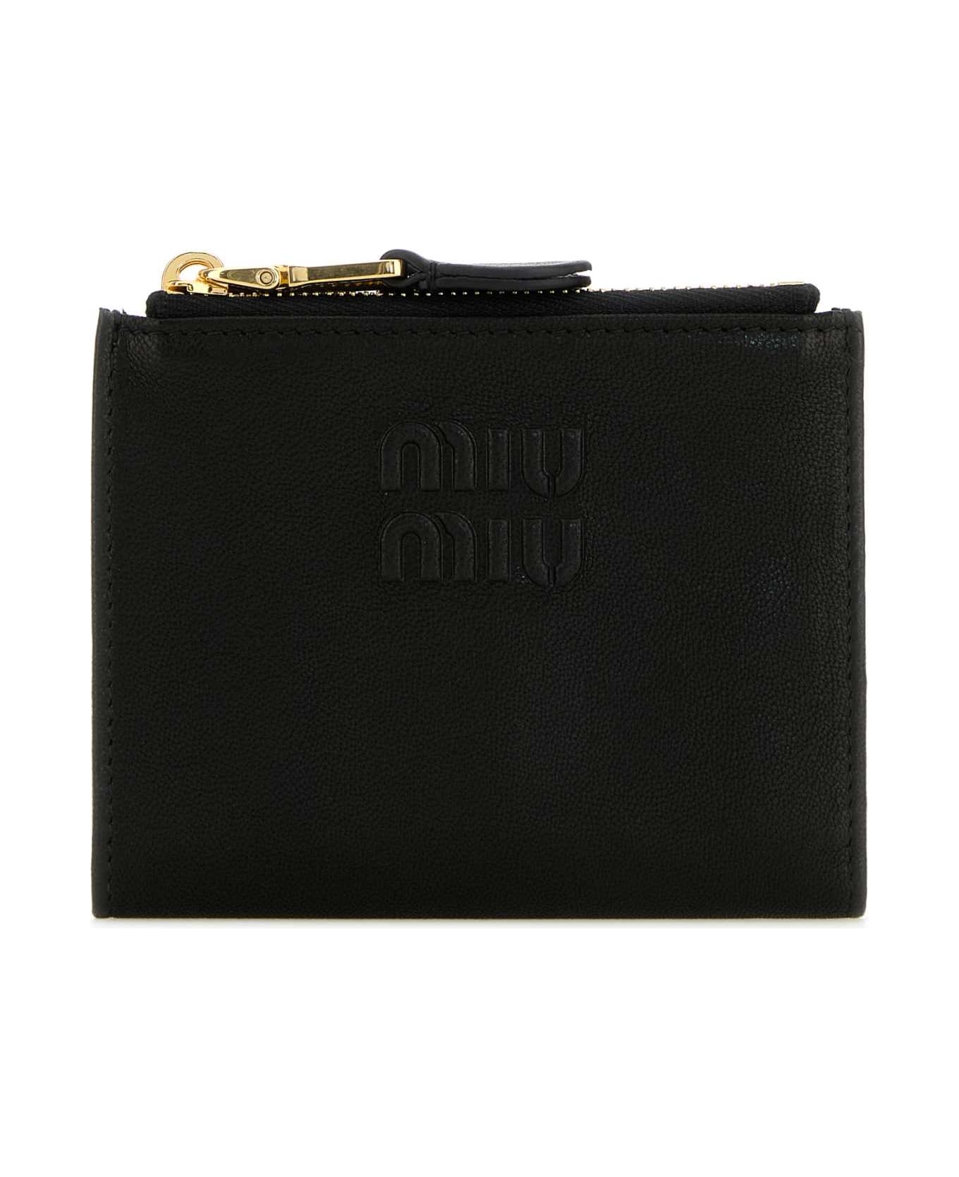 Miu Miu Black Leather Wallet - NERO
