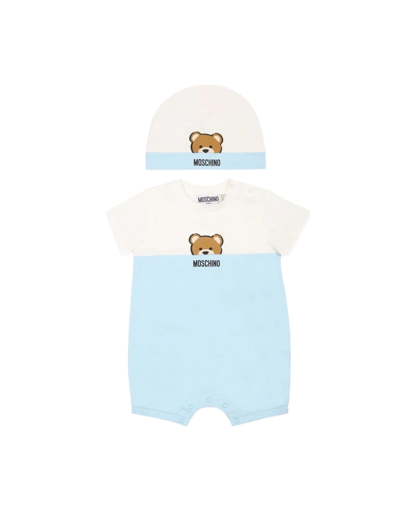Moschino Romper Set With Hat - BLUE