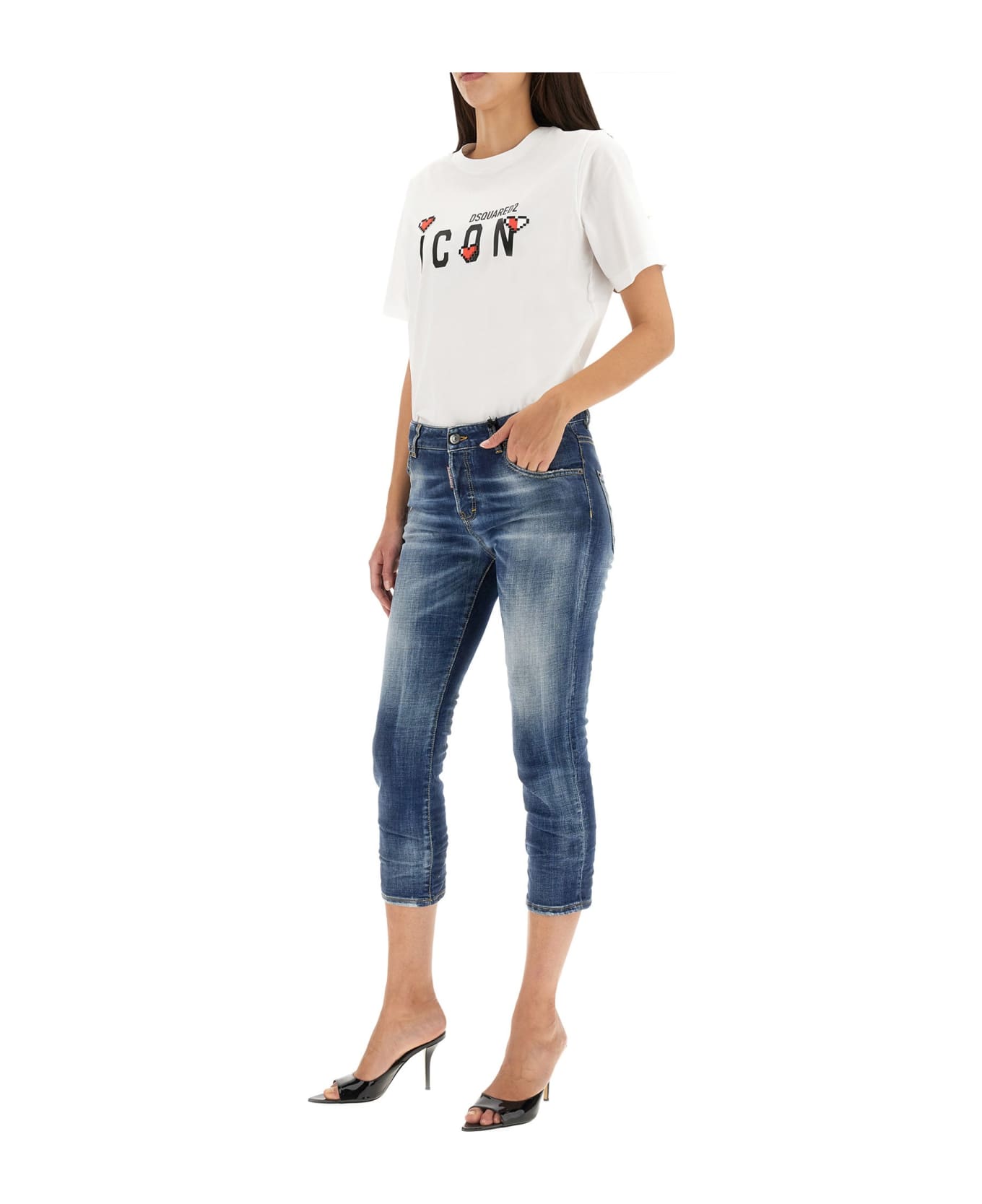 Dsquared2 Cool Girl Cropped Jeans - Blu デニム
