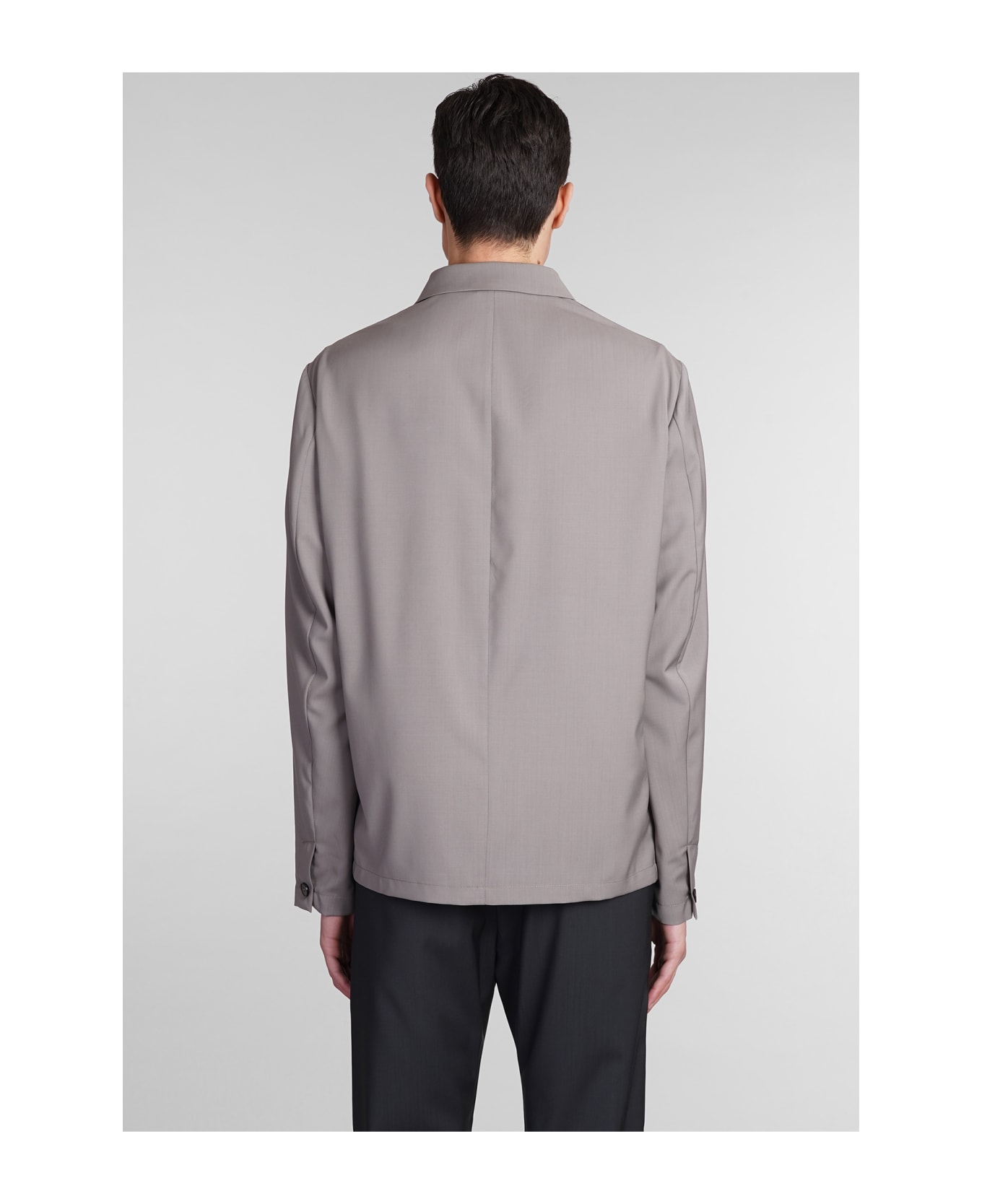 Barena Visal Shirt In Grey Wool - Tortora