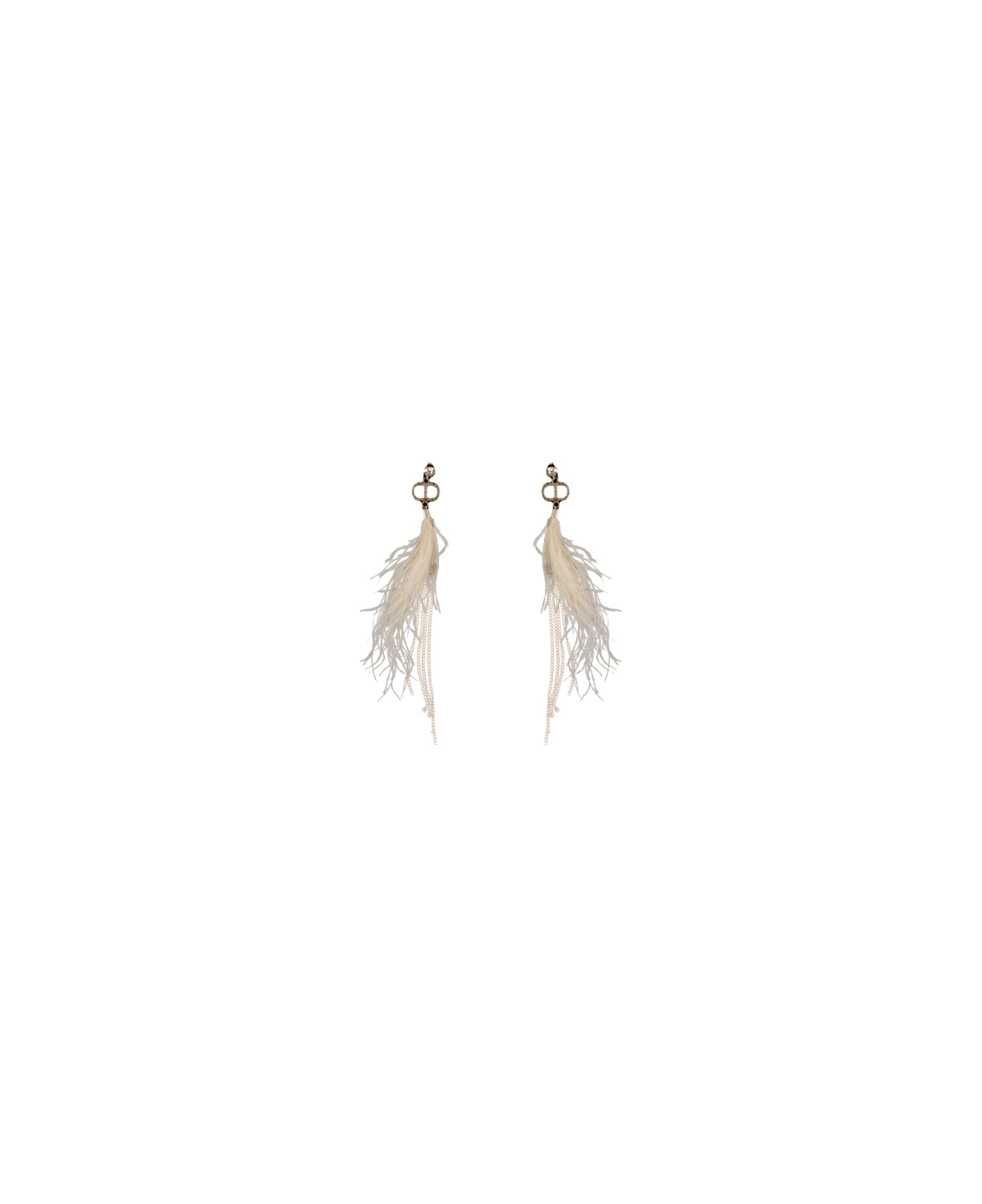 TwinSet Earrings With Feathers And Chains