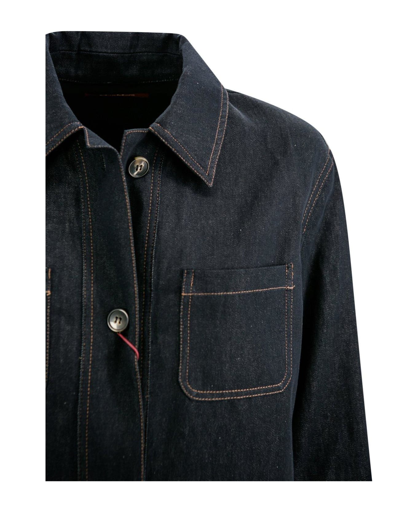 Max Mara Studio Buttoned Long-sleeved Jacket - Blu
