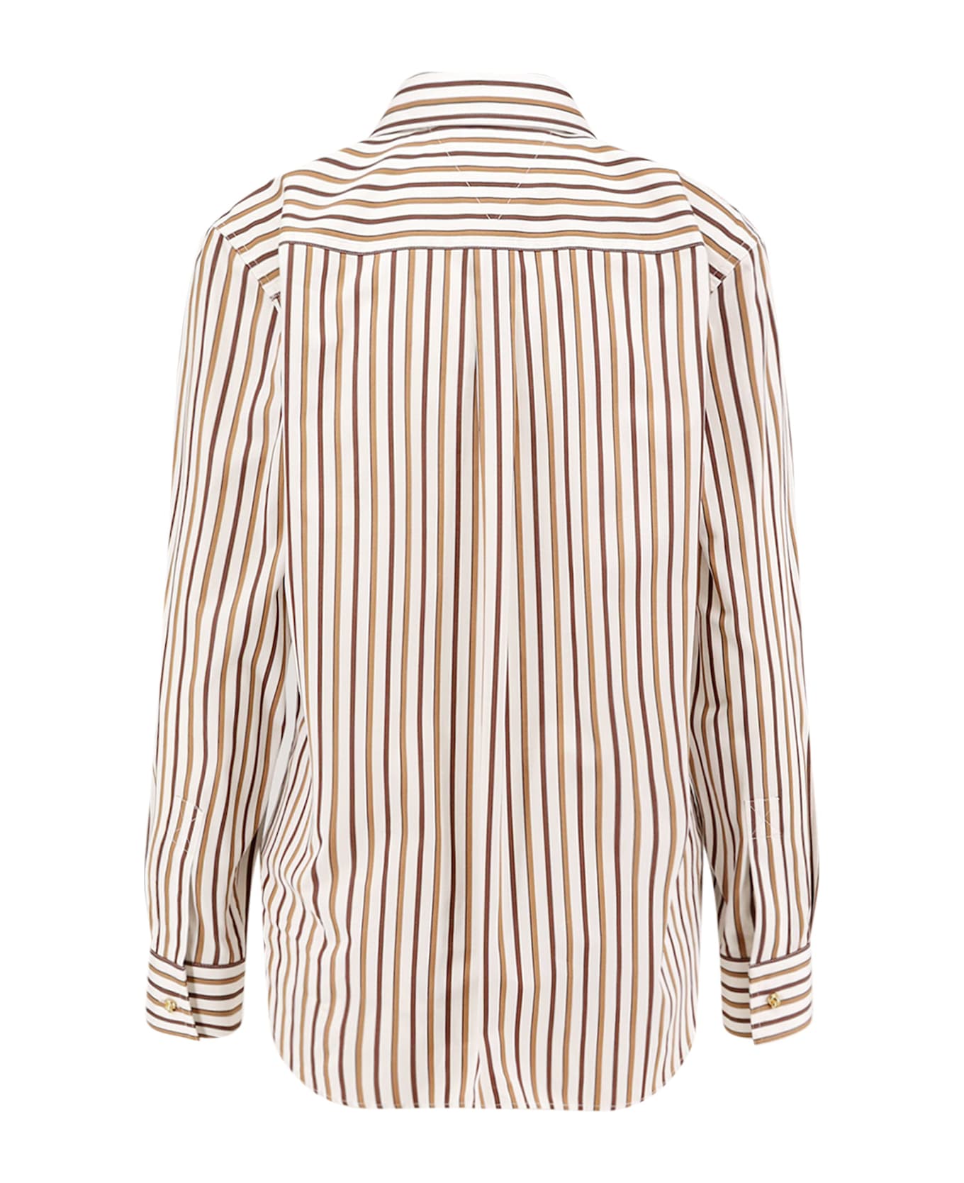 Bottega Veneta Cotton Shirt - Chalk/toffee/brown