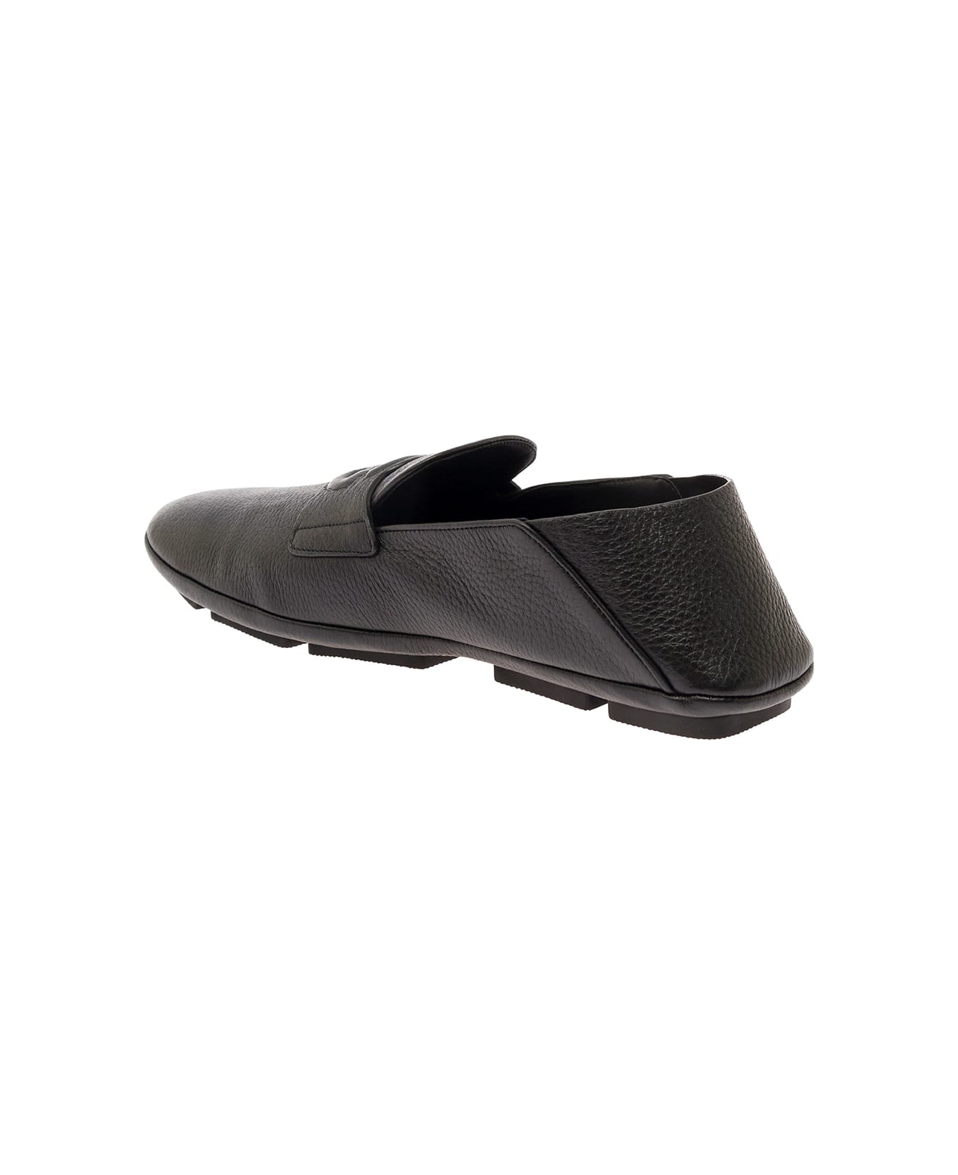 Dolce & Gabbana 'driver' Black Loafers With Dg Logo In Leather Man - Black