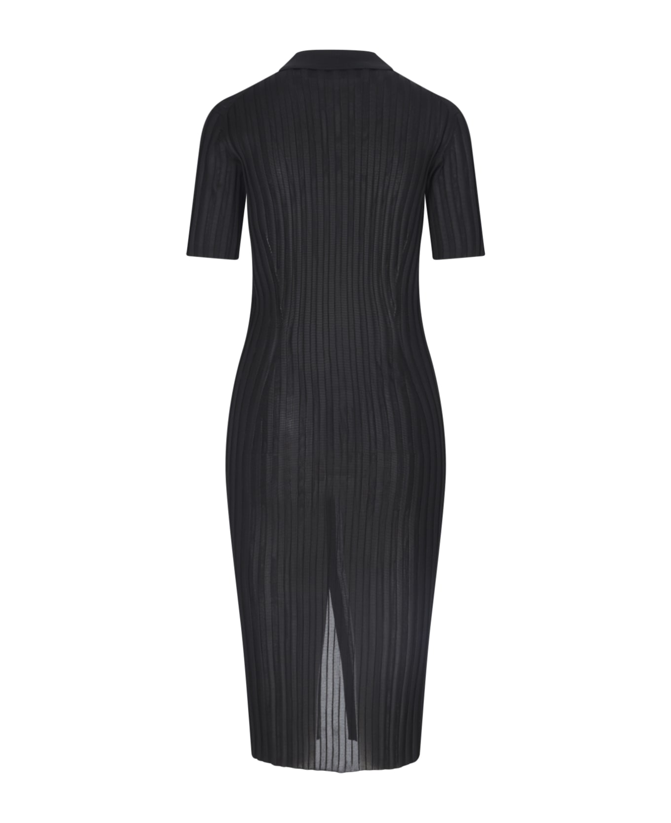 Versace Pleated Midi Dress - Nero