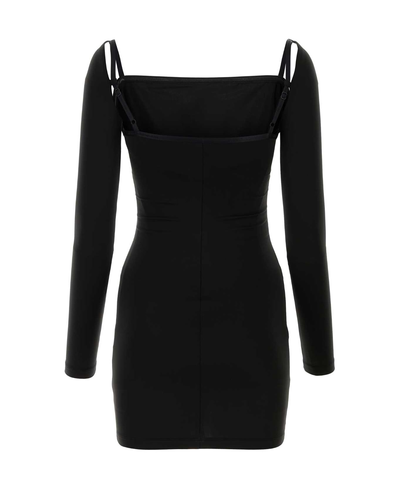T by Alexander Wang Black Stretch Nylon Mini Dress - BLACK ワンピース＆ドレス