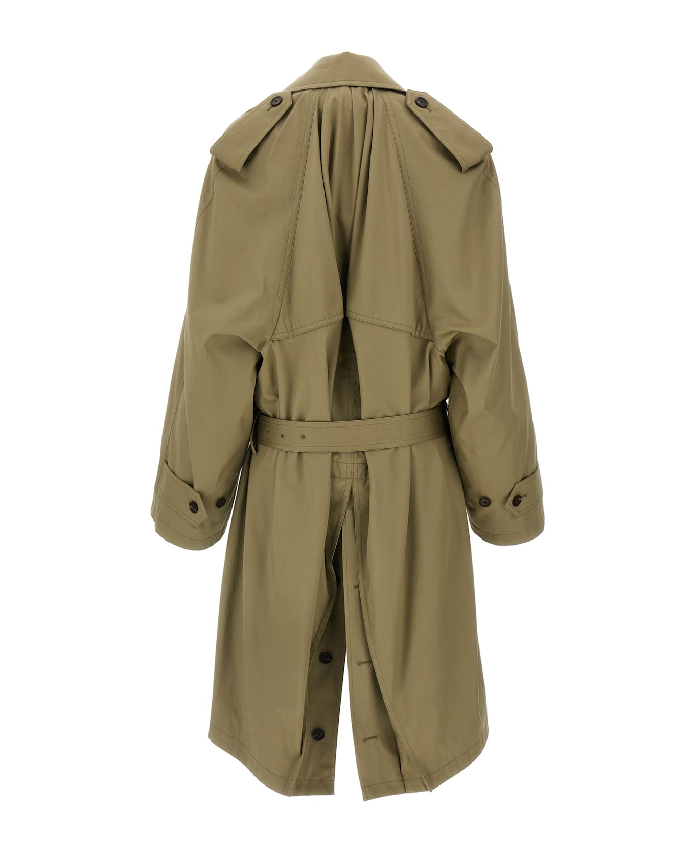 Balenciaga 
draped Neck
 Trench Coat - Beige