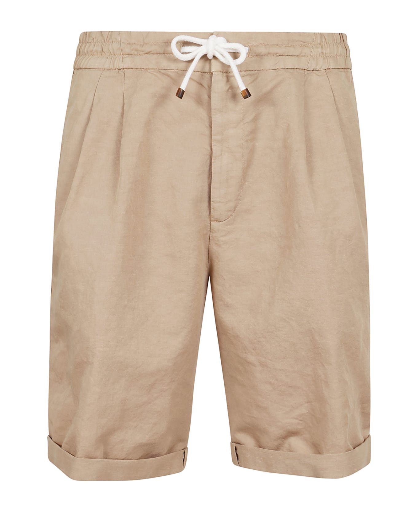 Brunello Cucinelli Linen Blend Bermuda Shorts - Beige