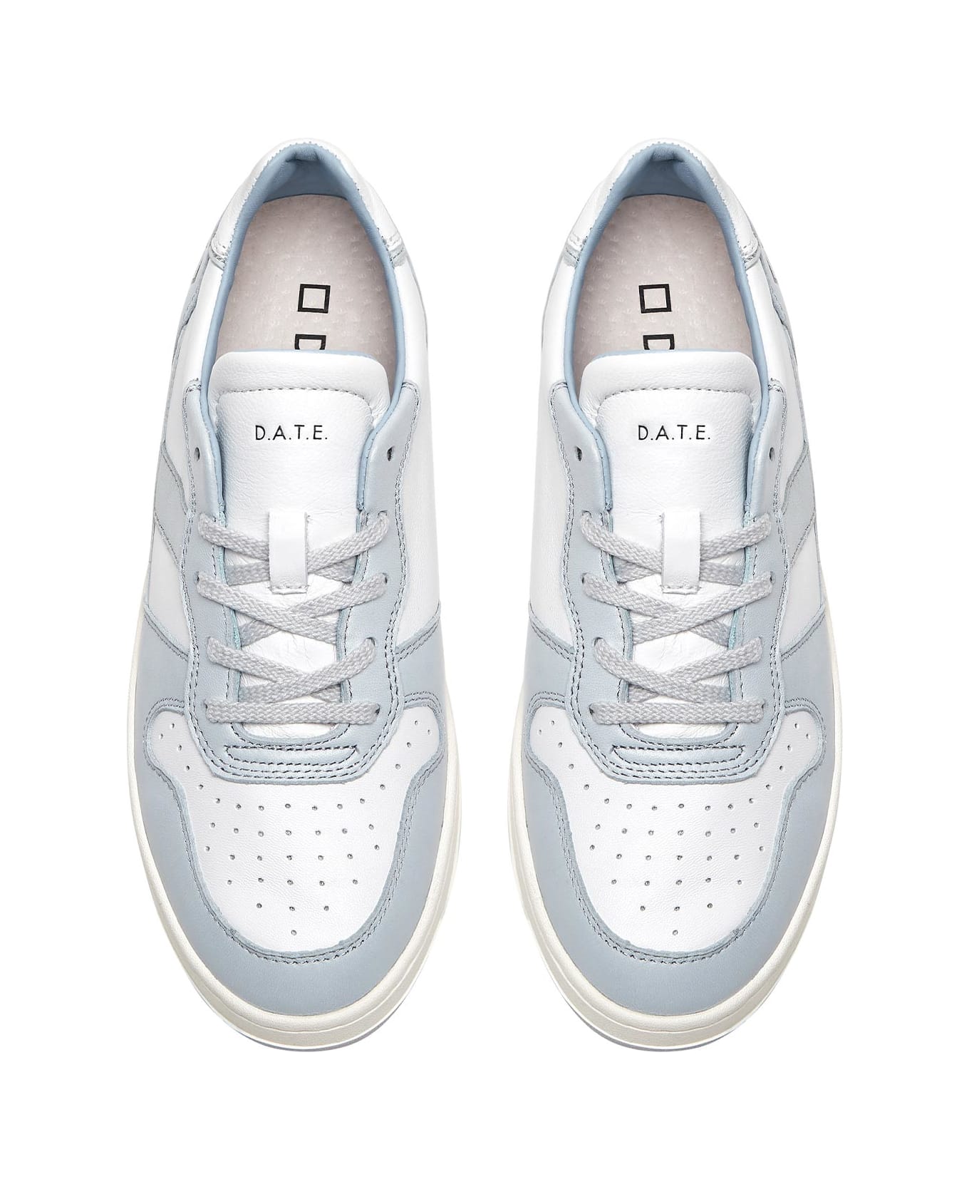 D.A.T.E. Court 2.0 Soft Light Blue Sneaker - WHITE CLOUD