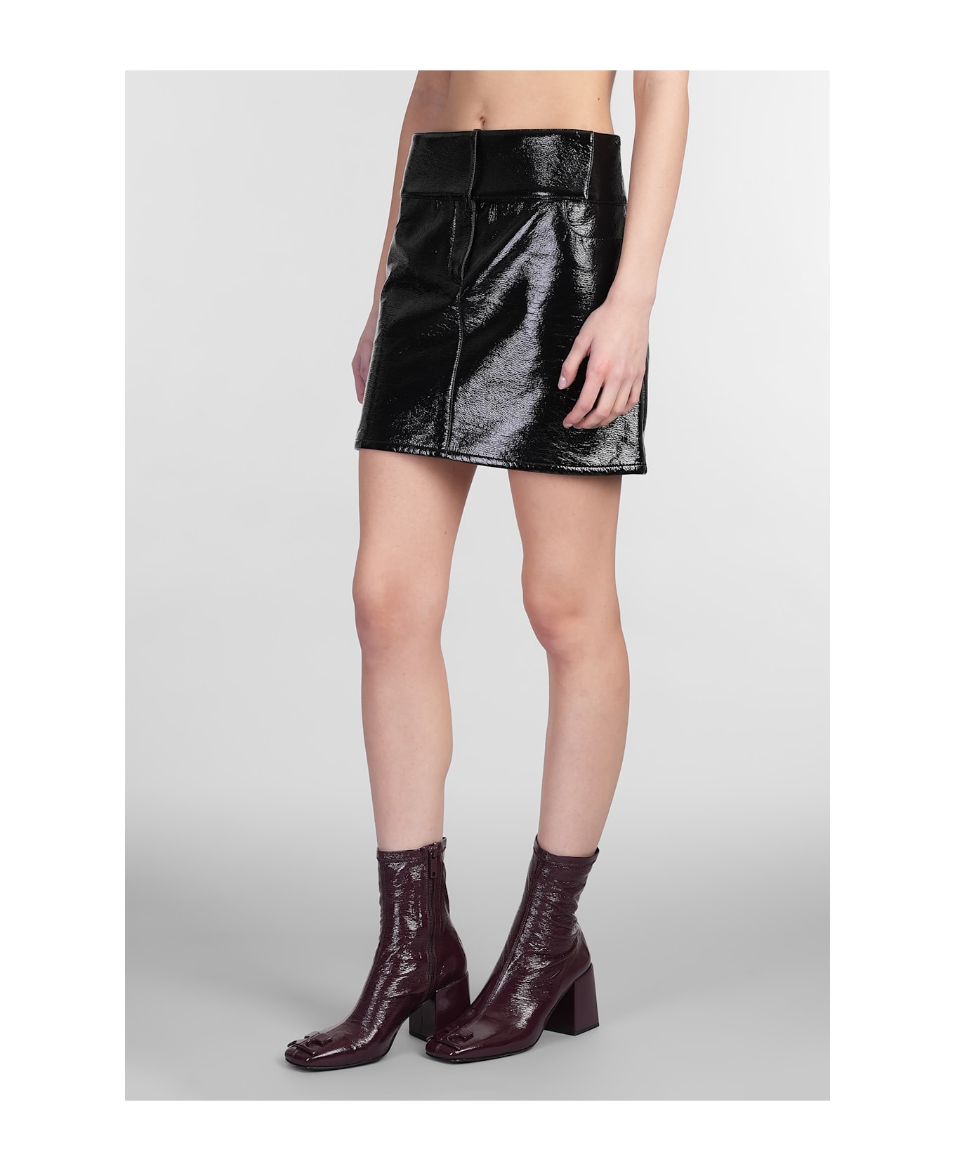 Courrèges Skirt In Black Polyuretan - black