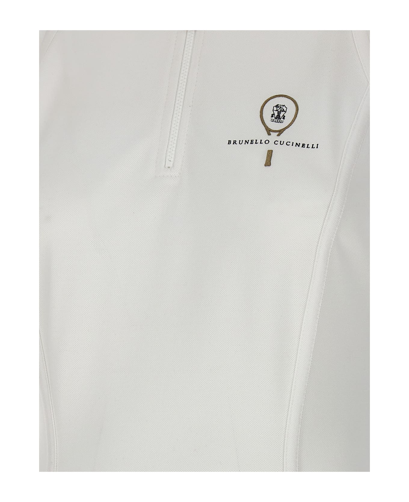Brunello Cucinelli Logo Embroidery Dress - White ワンピース＆ドレス
