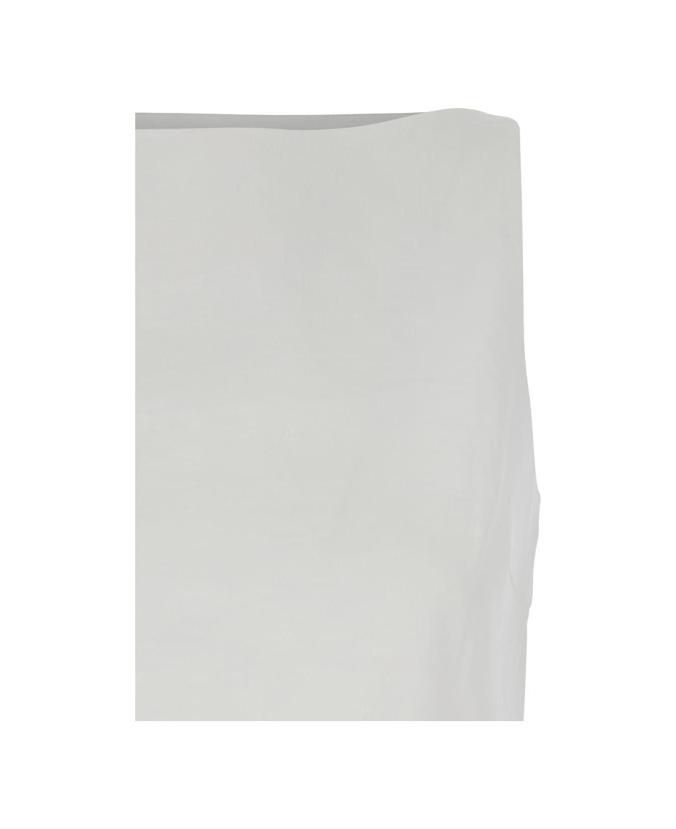 Theory White Top With Boat Neckline And Pences In Linen Blend Woman - White