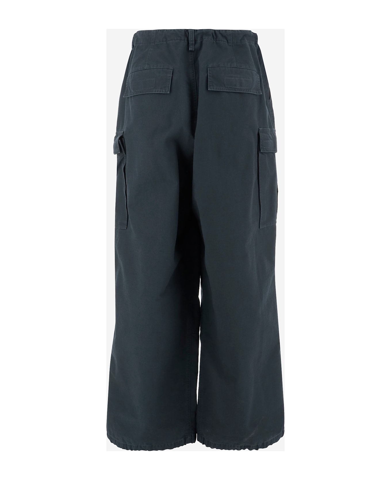 Balenciaga Navy Blue Cotton Cargo Pant - INK