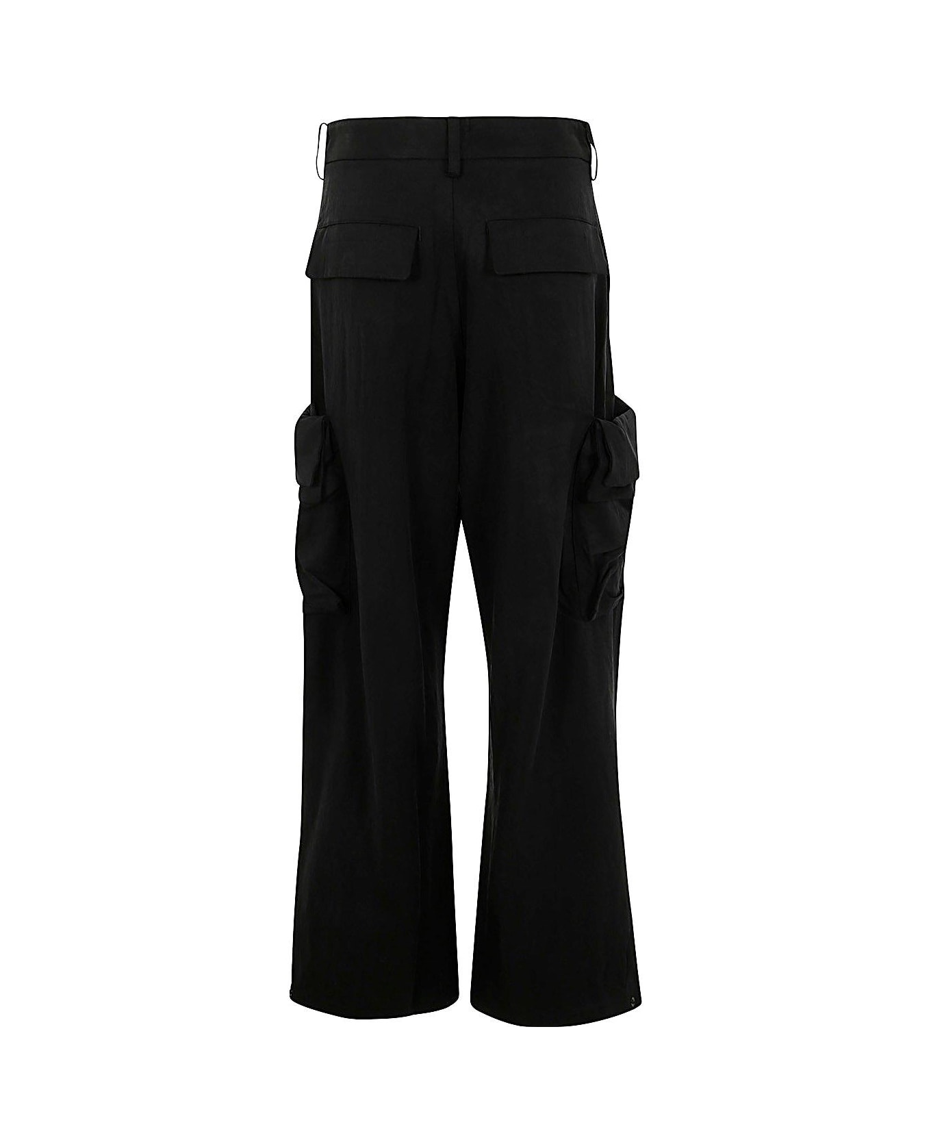 Y-3 Drawstring Wide-leg Cargo Trousers - Black